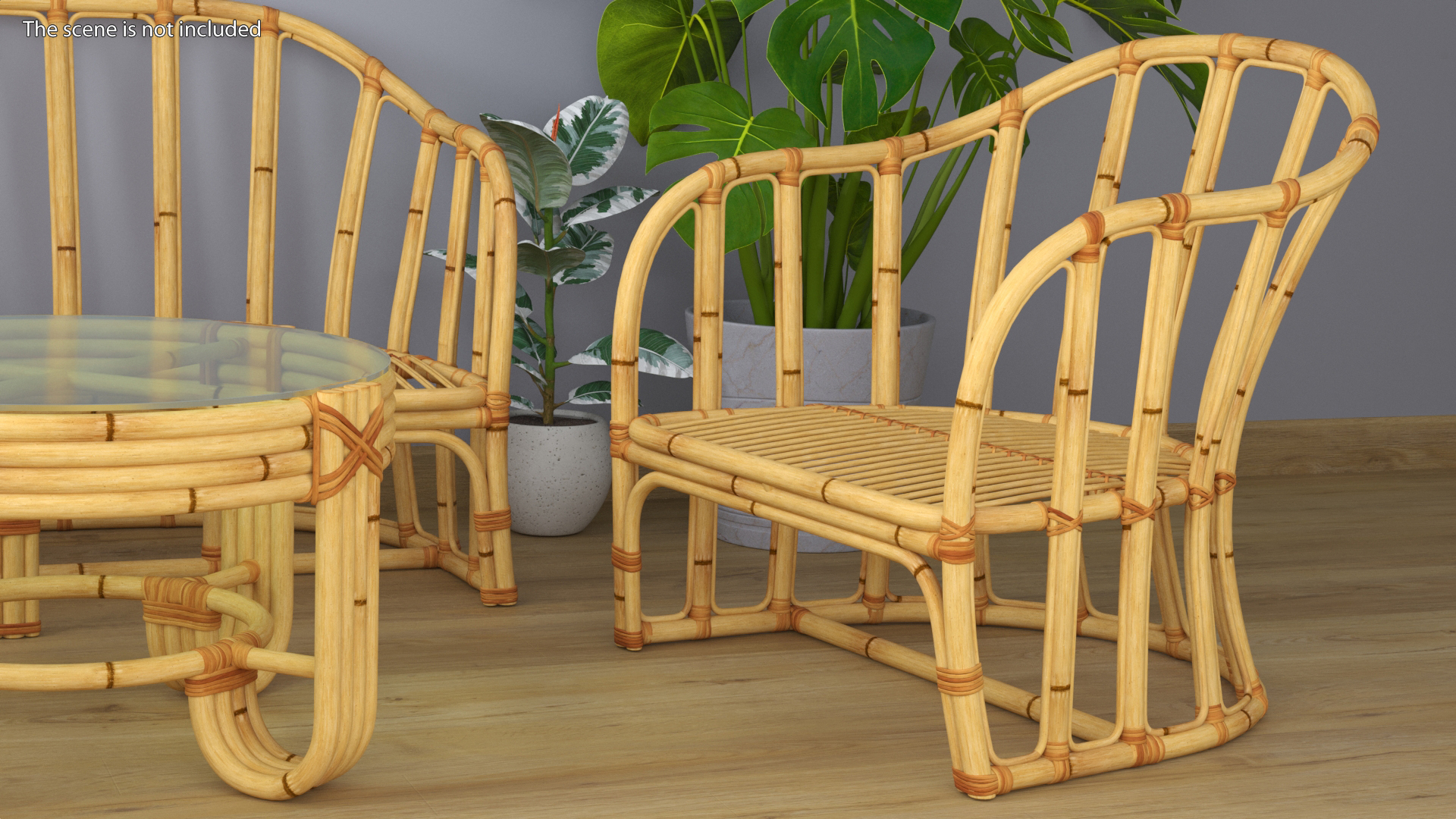 3D Vintage Bamboo Furniture Set model
