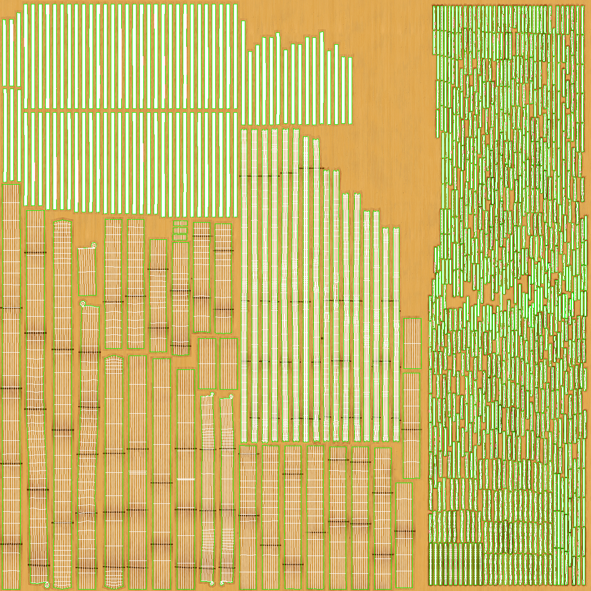 3D Vintage Bamboo Furniture Set model