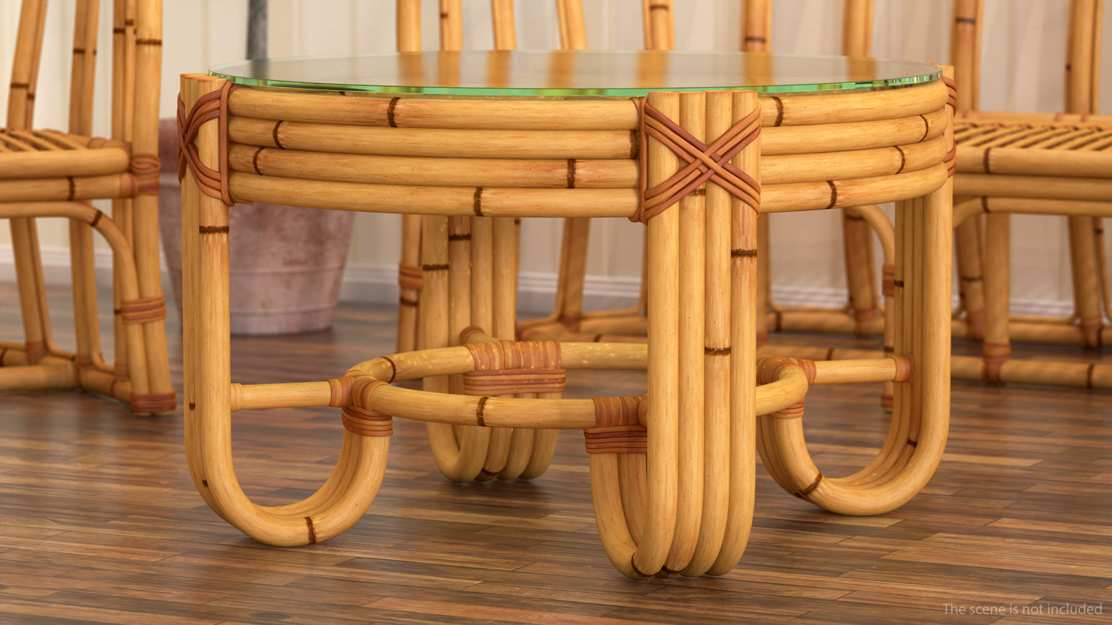 3D Vintage Bamboo Furniture Set model