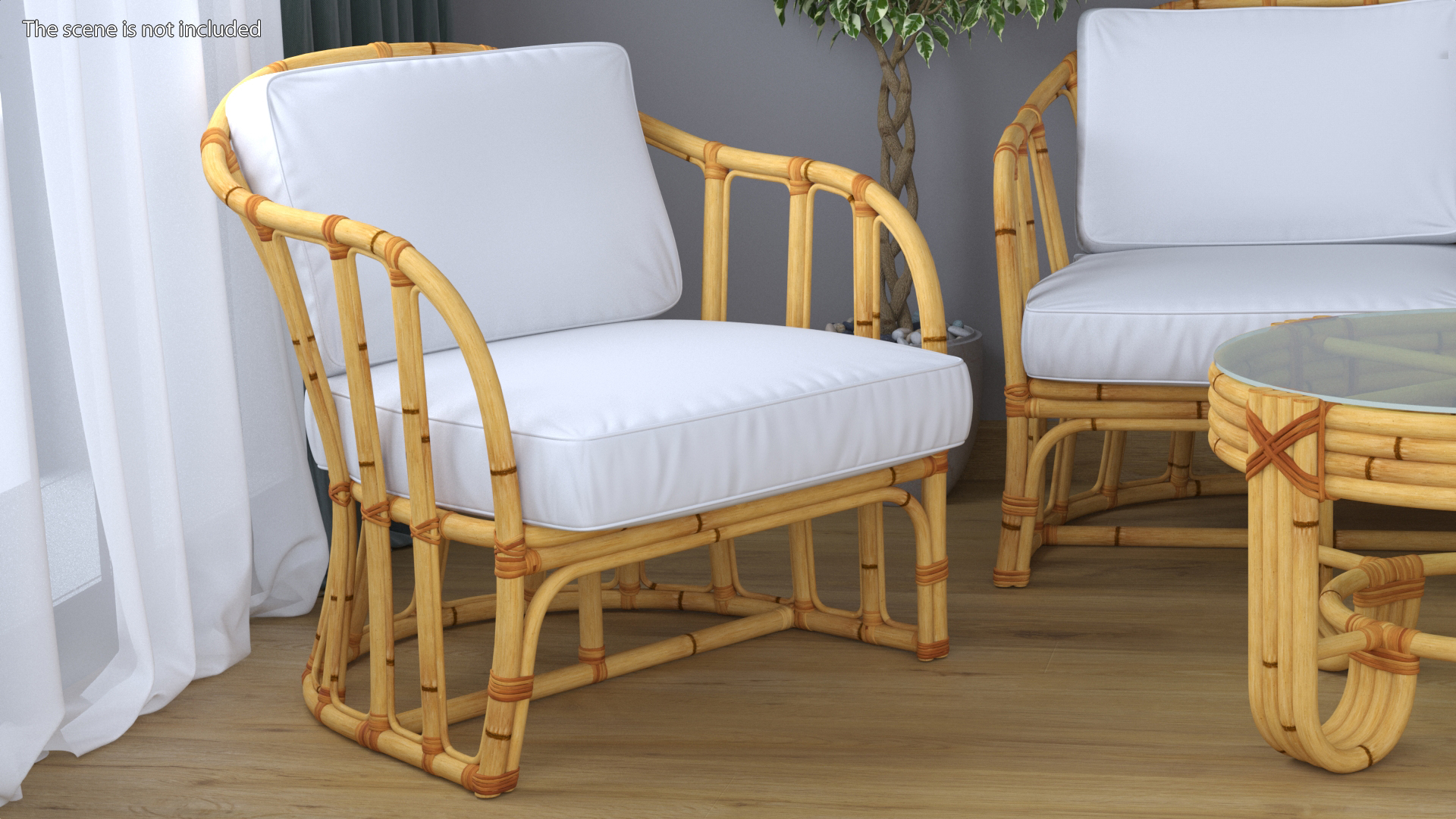 3D Vintage Bamboo Furniture Set model