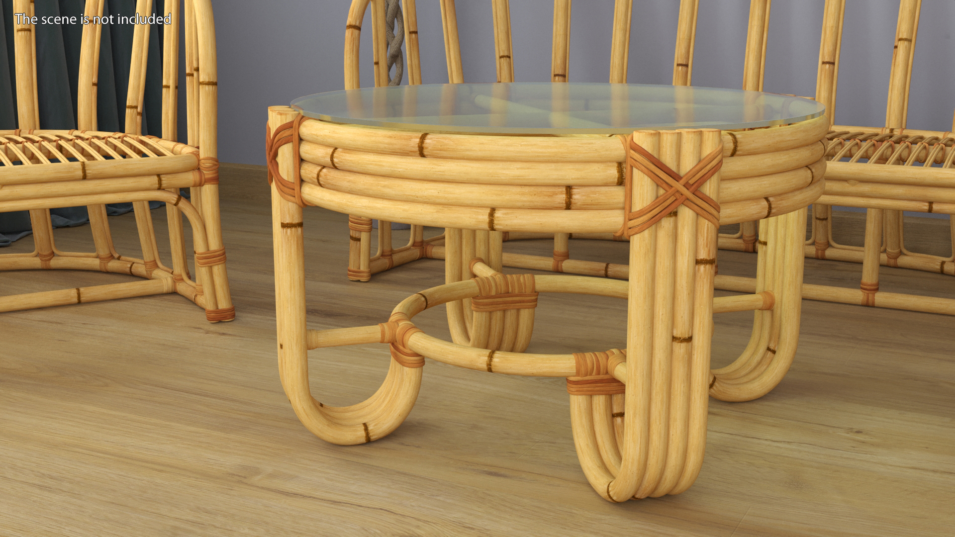 3D Vintage Bamboo Furniture Set model