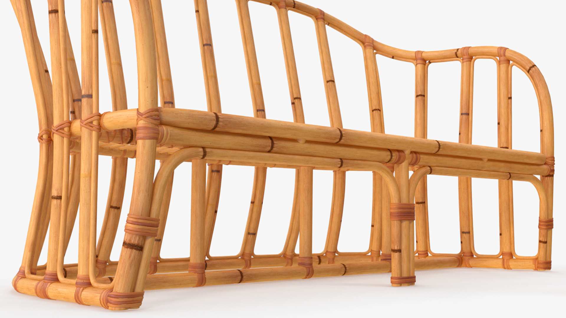 3D Vintage Bamboo Furniture Set model