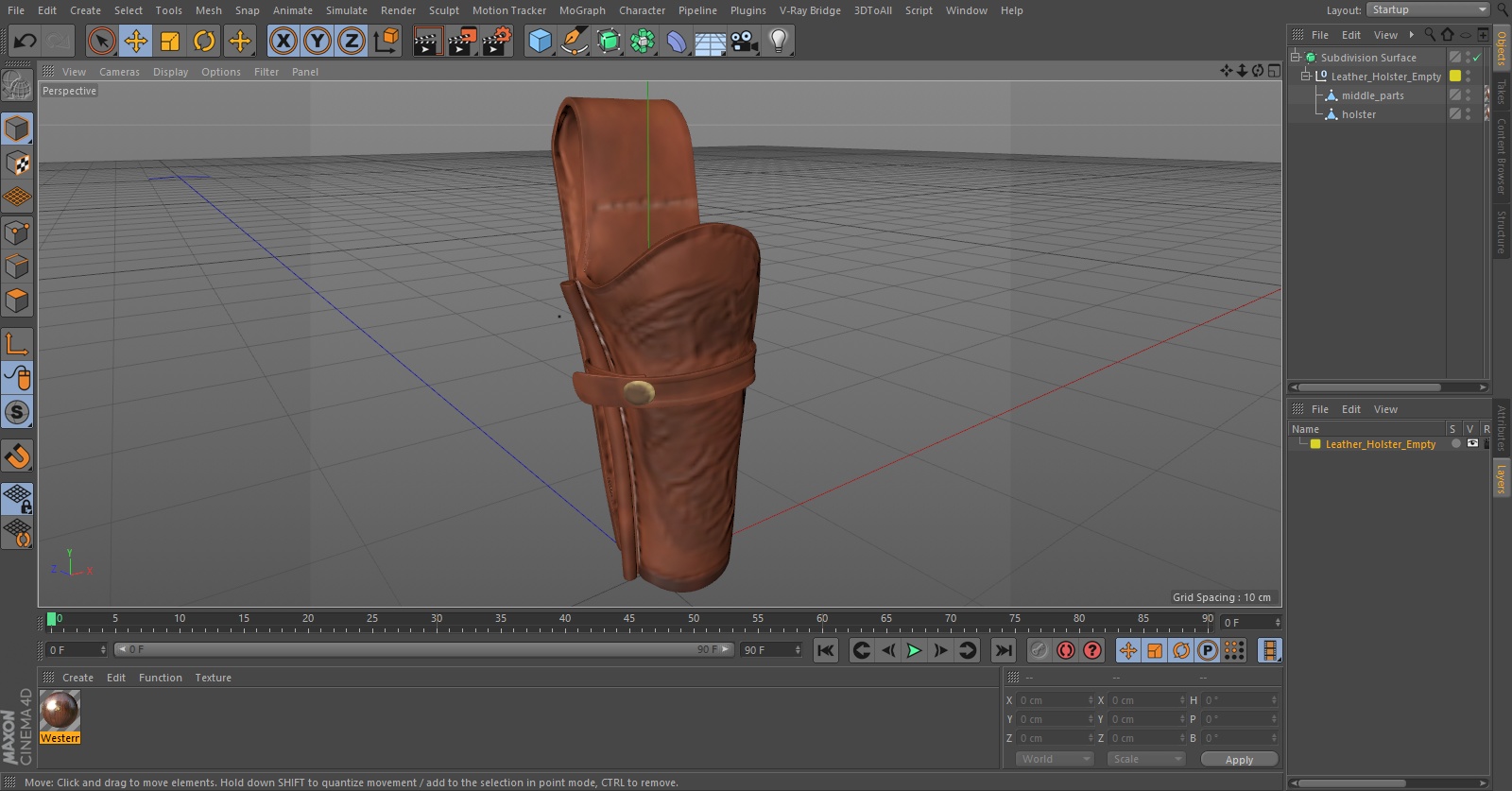 3D Leather Holster Empty