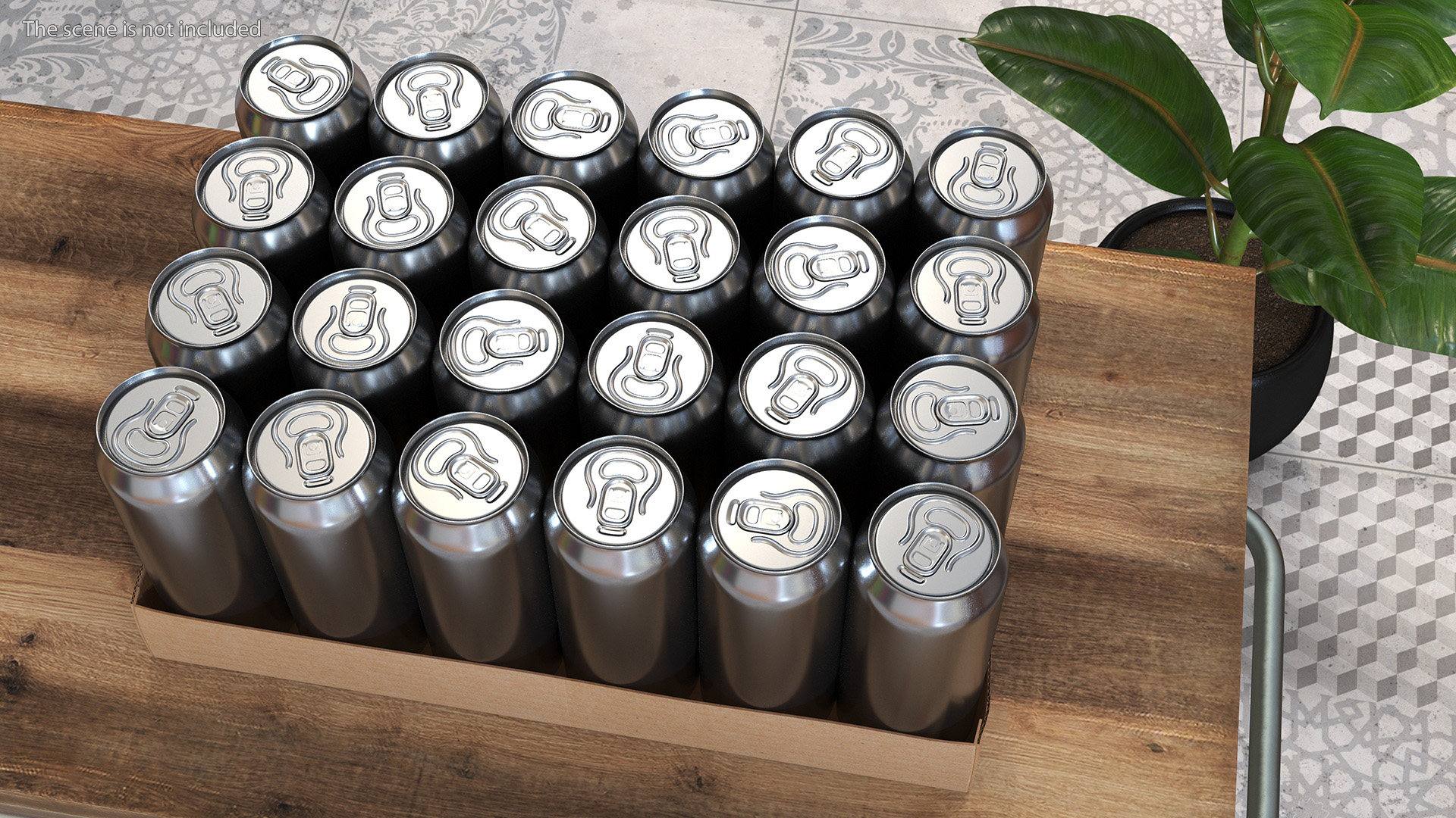 3D Transparent Pack with 24pcs 500ml Aluminium Cans model