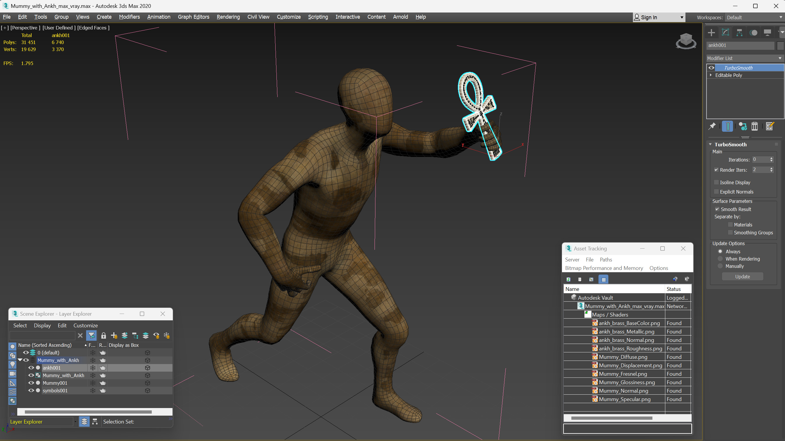 3D model Mummy with Ankh