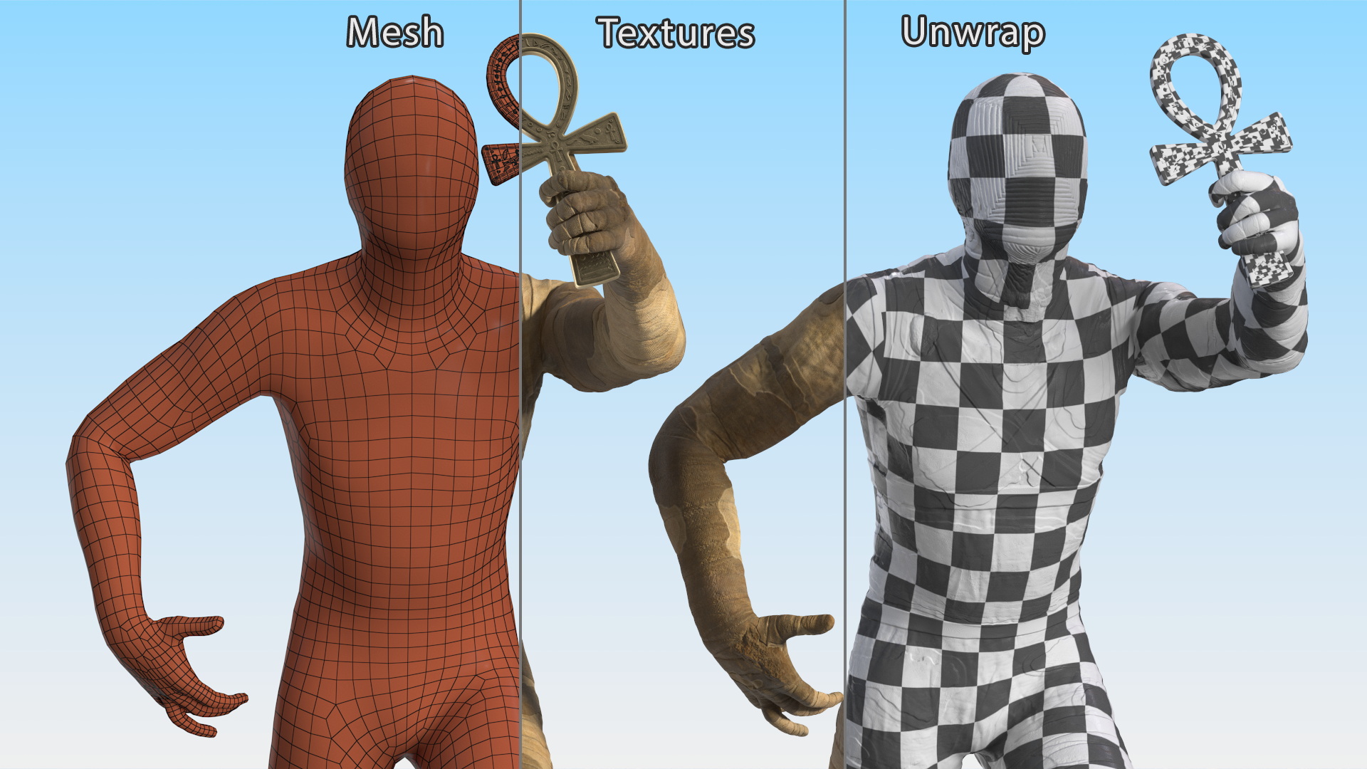 3D model Mummy with Ankh