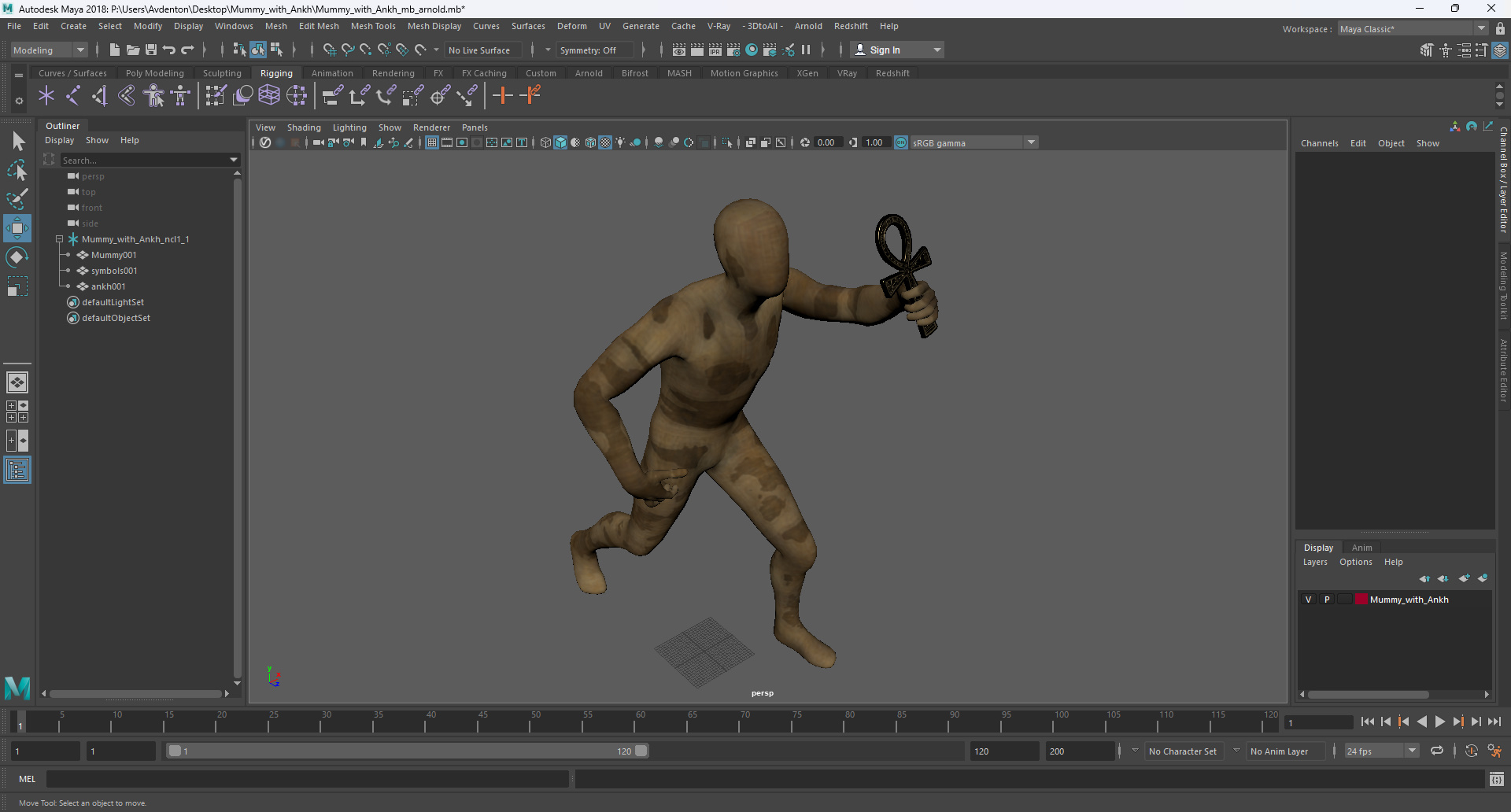 3D model Mummy with Ankh