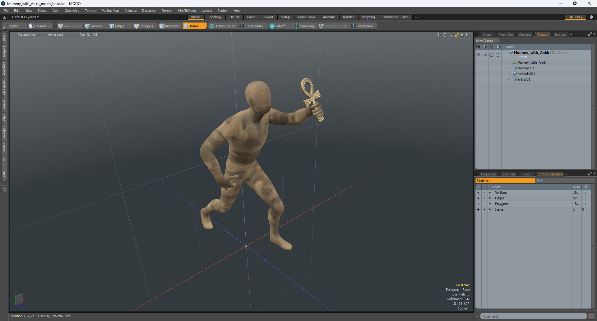 3D model Mummy with Ankh