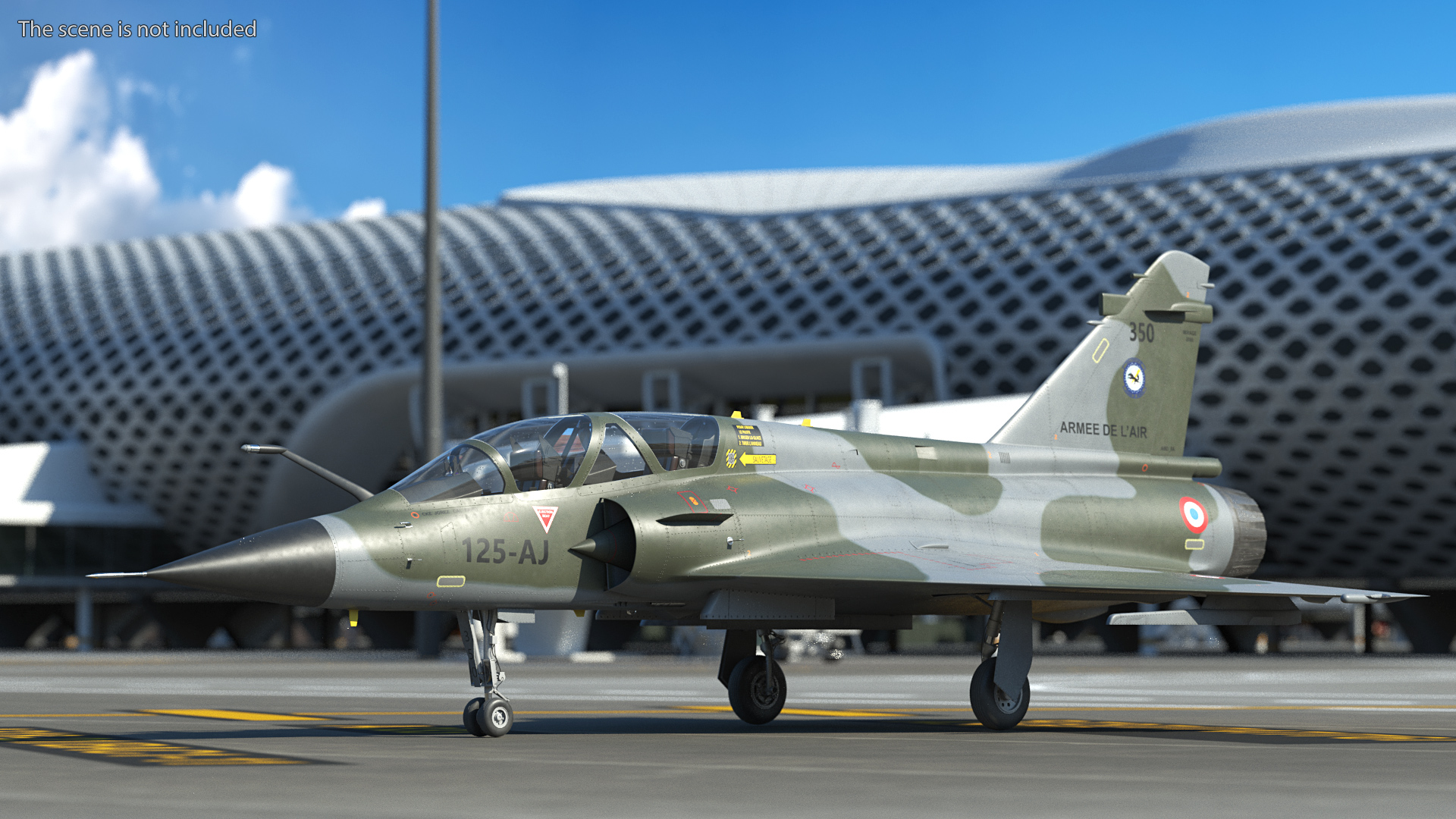 3D Dassault Mirage 2000 Two Seat Fighter Camouflage model