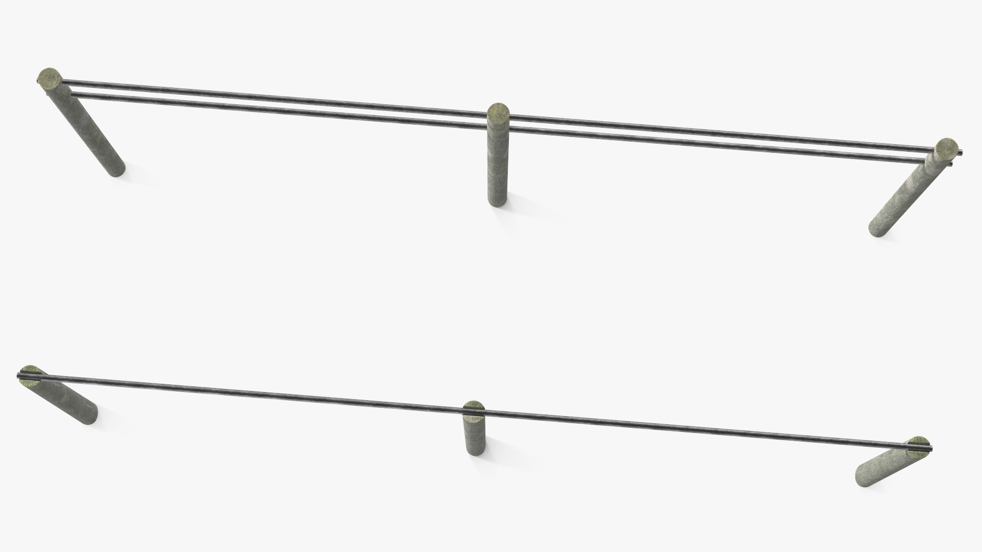 3D Outdoor Wooden Crossbars Old model