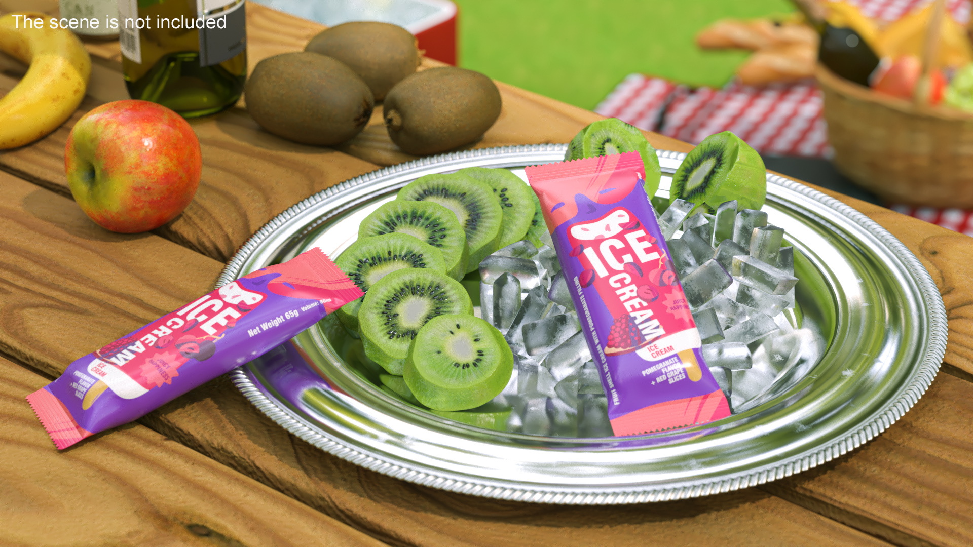 3D Pomegranate Ice Cream Packaging