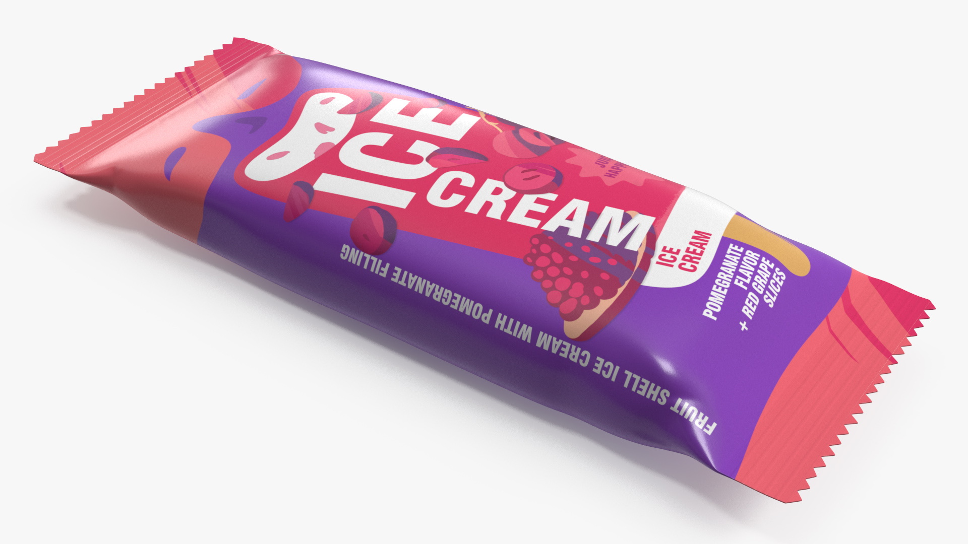 3D Pomegranate Ice Cream Packaging