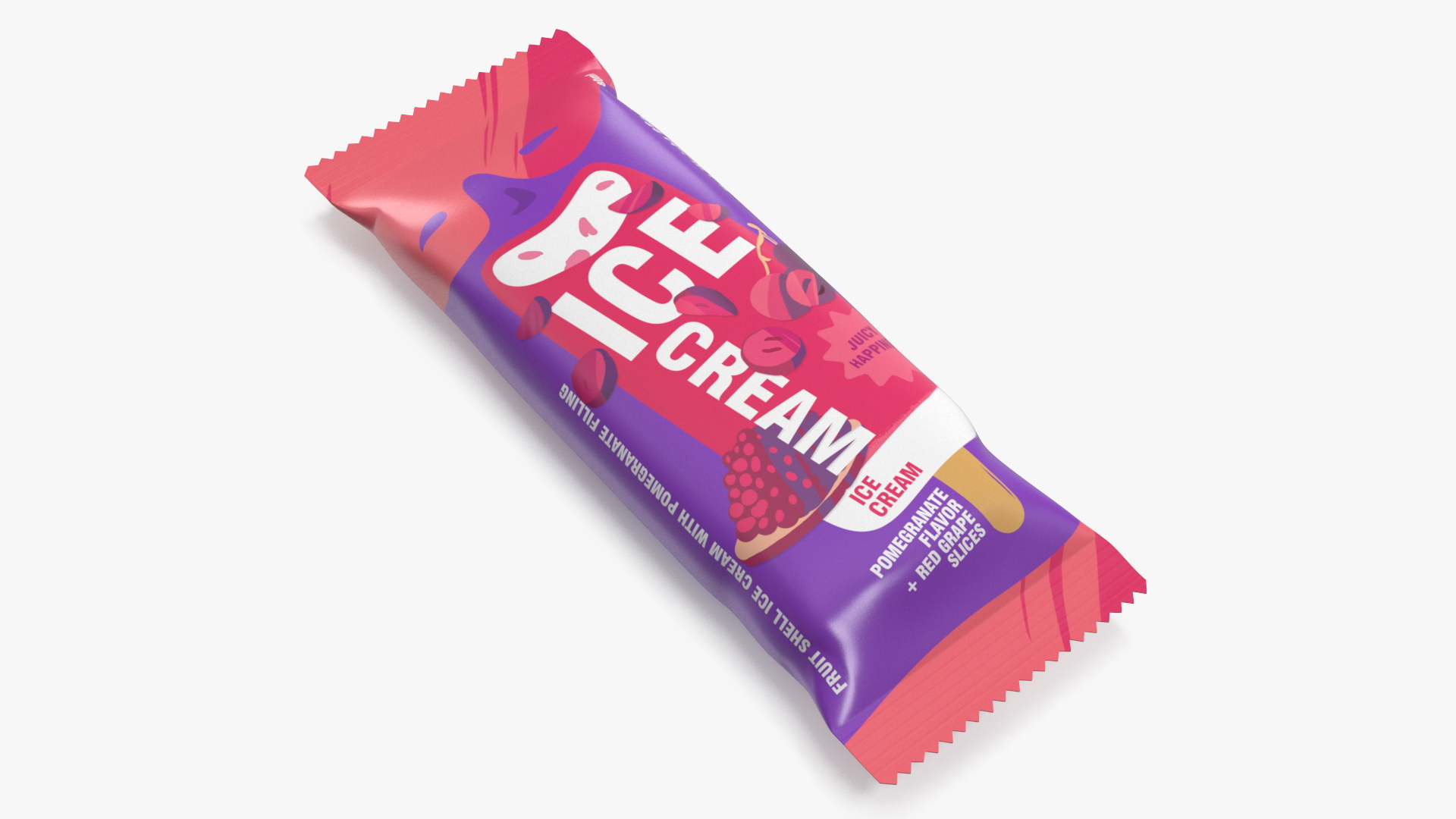 3D Pomegranate Ice Cream Packaging