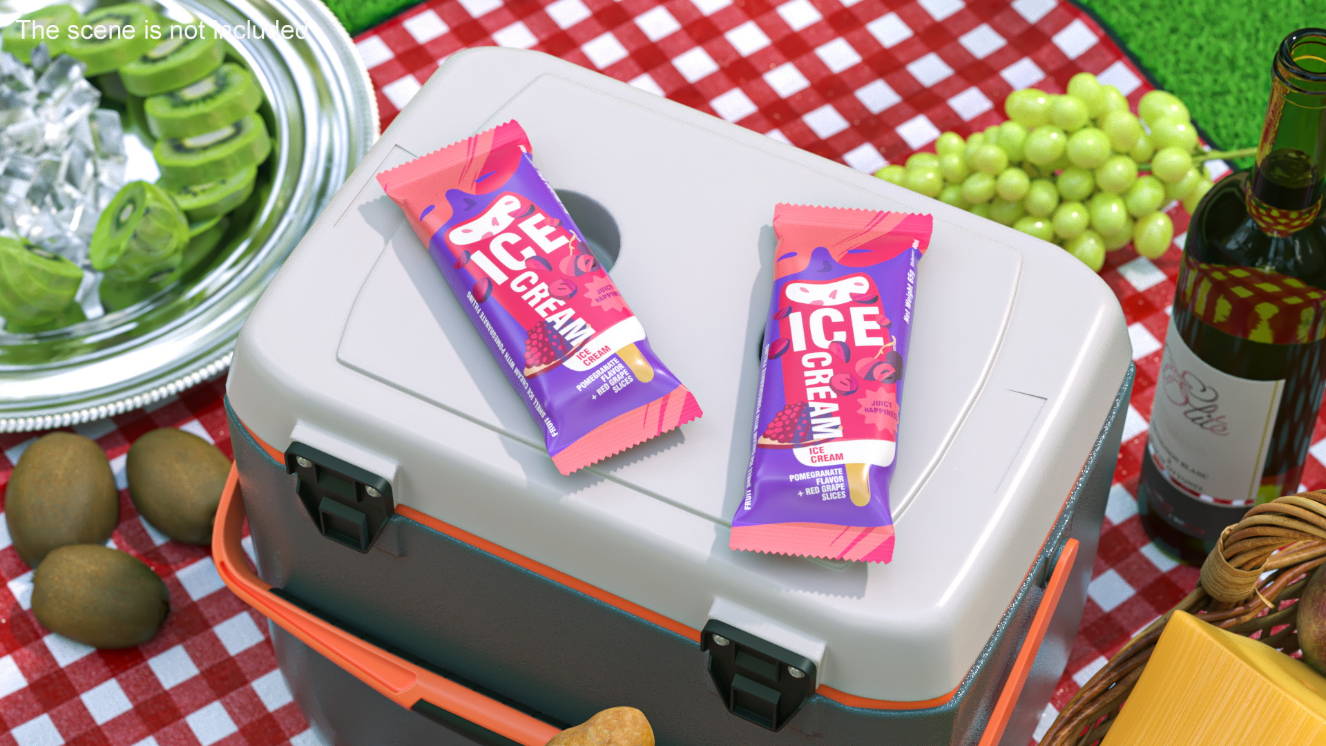 3D Pomegranate Ice Cream Packaging
