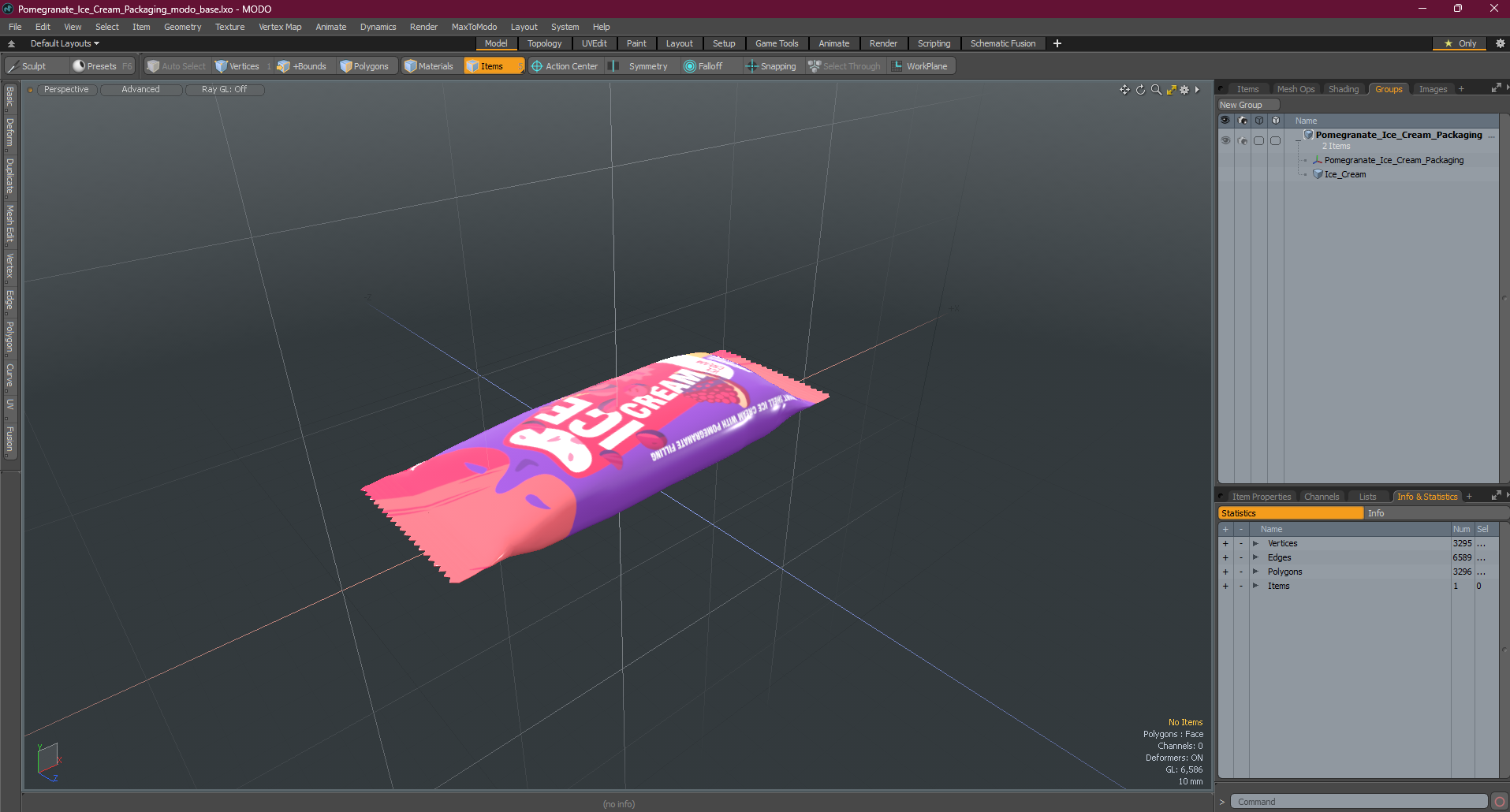 3D Pomegranate Ice Cream Packaging