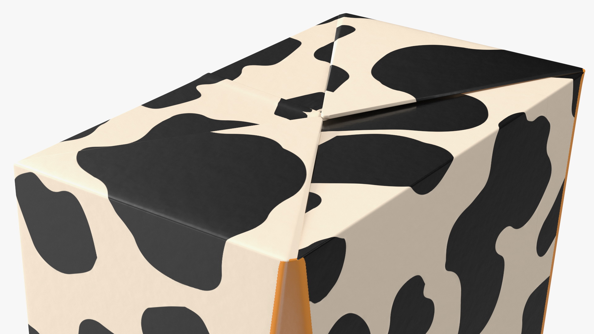 3D model Small Aseptic Carton with Straw Hole Mockup Yellow