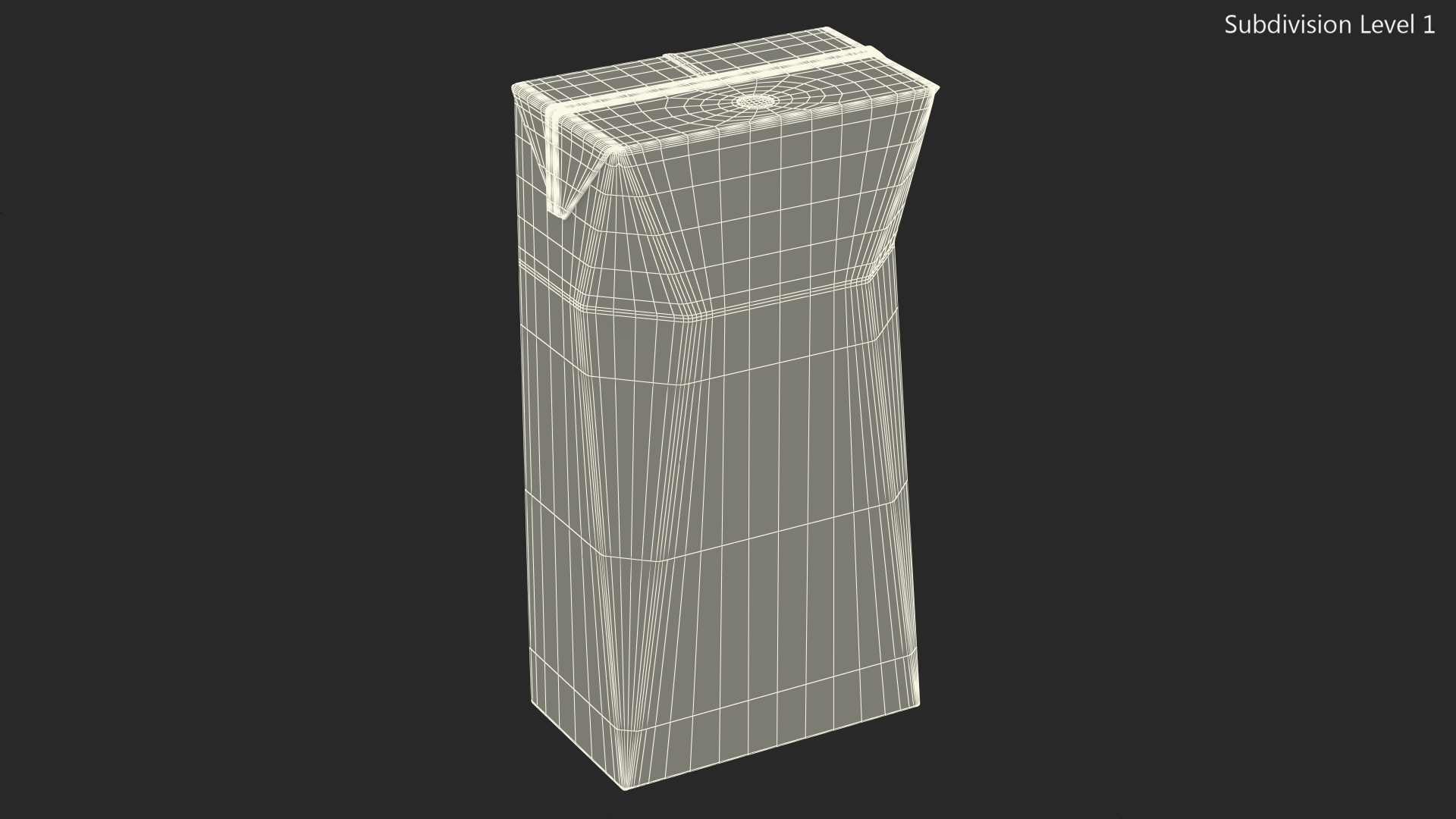 3D model Small Aseptic Carton with Straw Hole Mockup Yellow