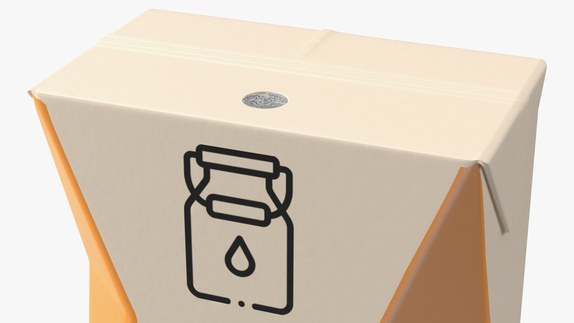 3D model Small Aseptic Carton with Straw Hole Mockup Yellow