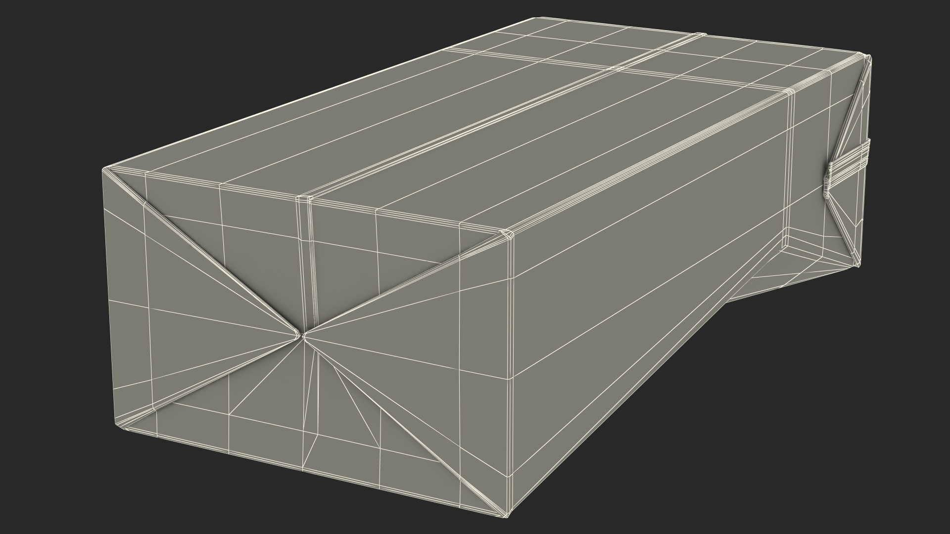 3D model Small Aseptic Carton with Straw Hole Mockup Yellow