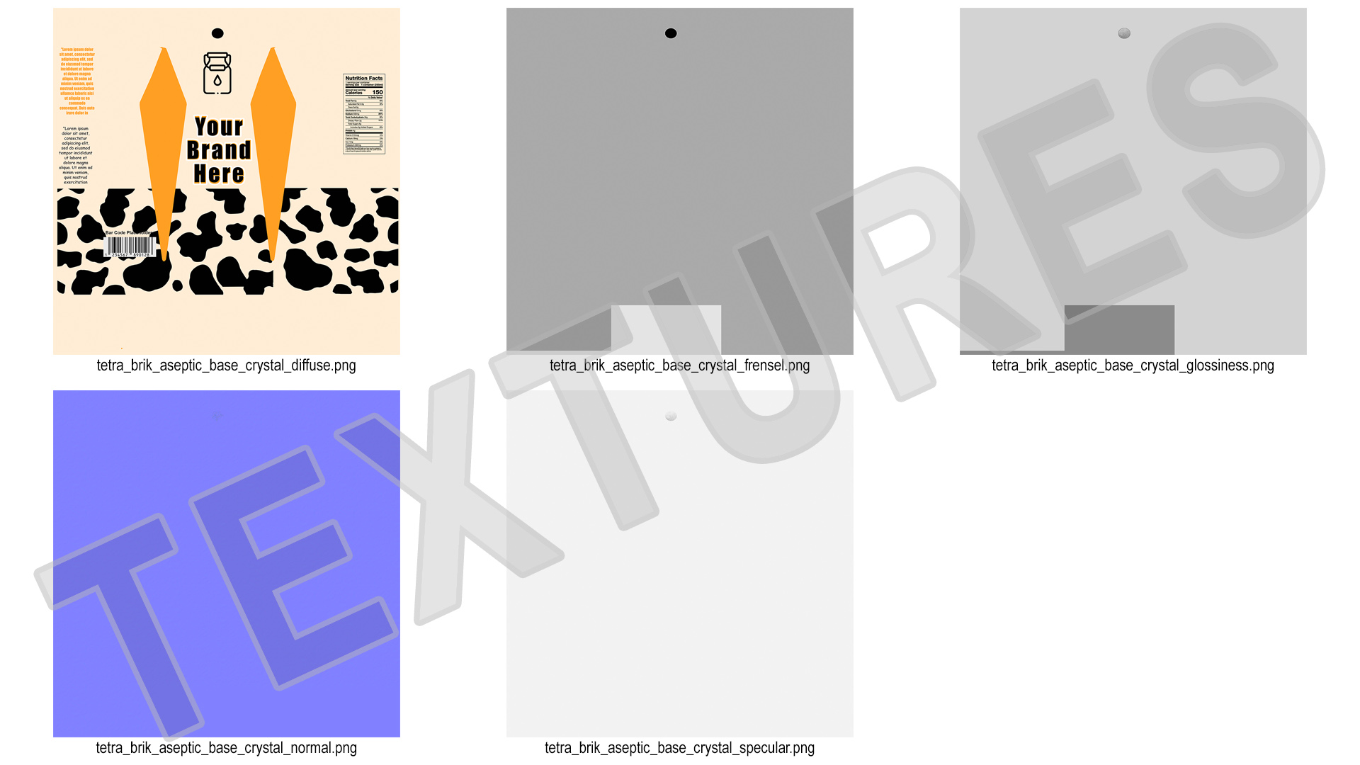 3D model Small Aseptic Carton with Straw Hole Mockup Yellow