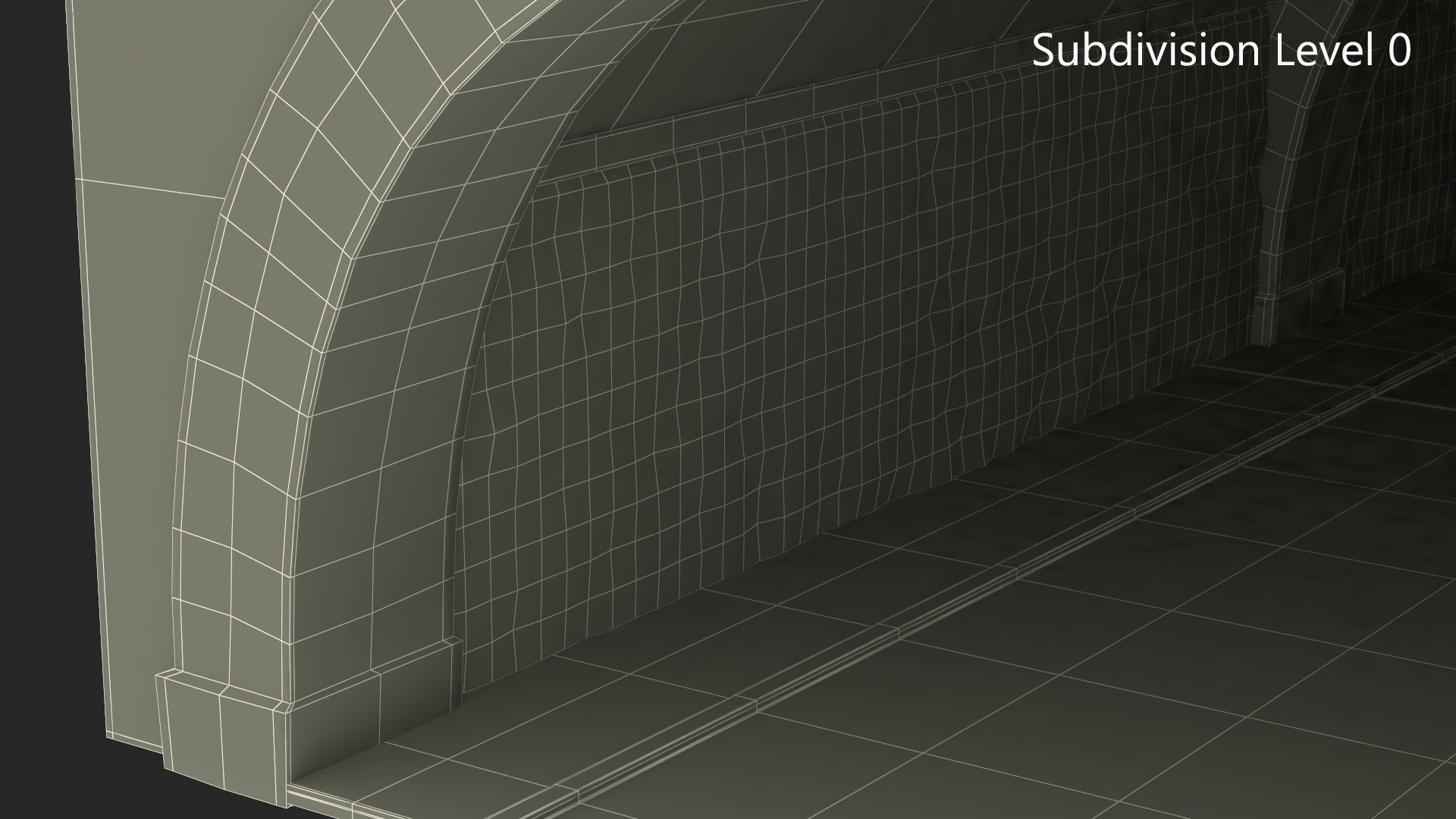 Town Road Stone Tunnel 3D