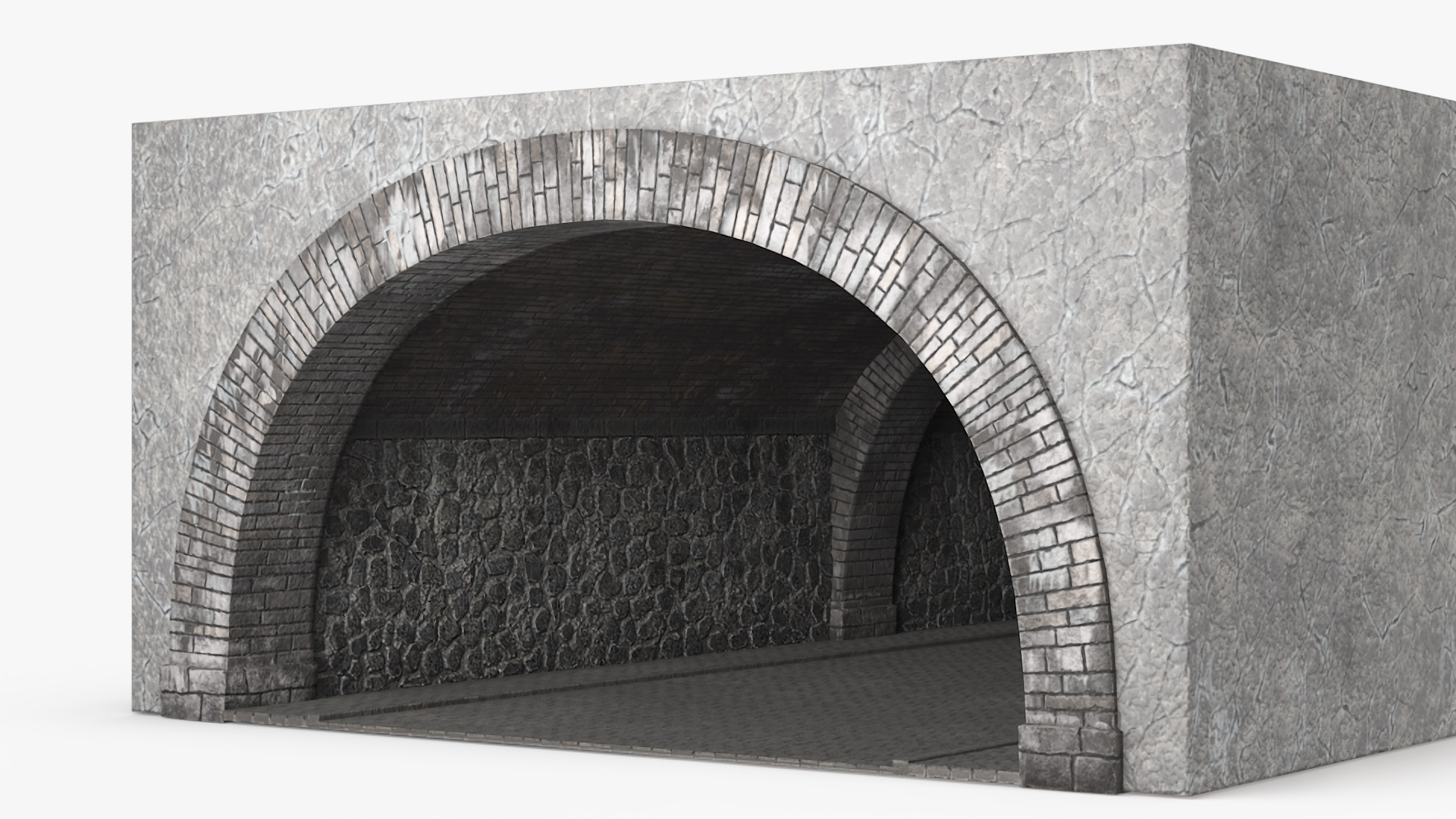 Town Road Stone Tunnel 3D