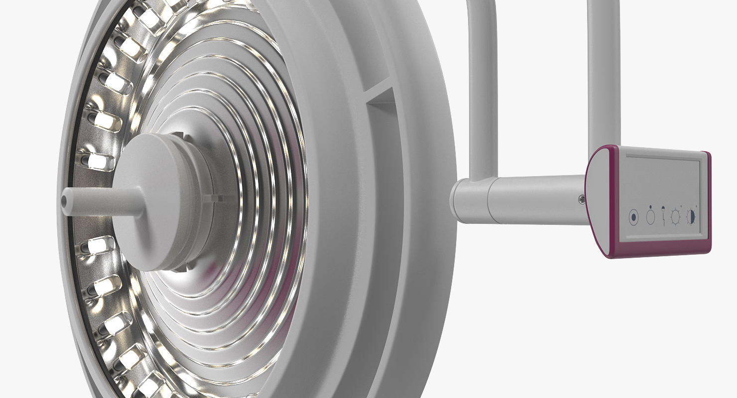 3D Ceiling Mount Modular Surgical Lighting System Rigged model