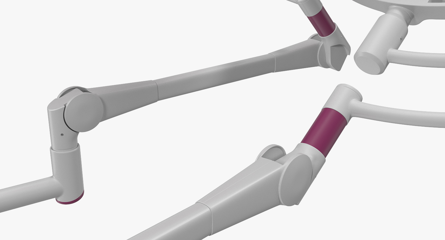 3D Ceiling Mount Modular Surgical Lighting System Rigged model