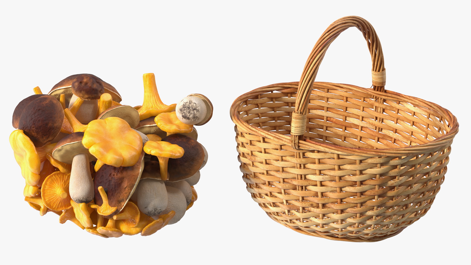 Basket of Mushrooms 3D model