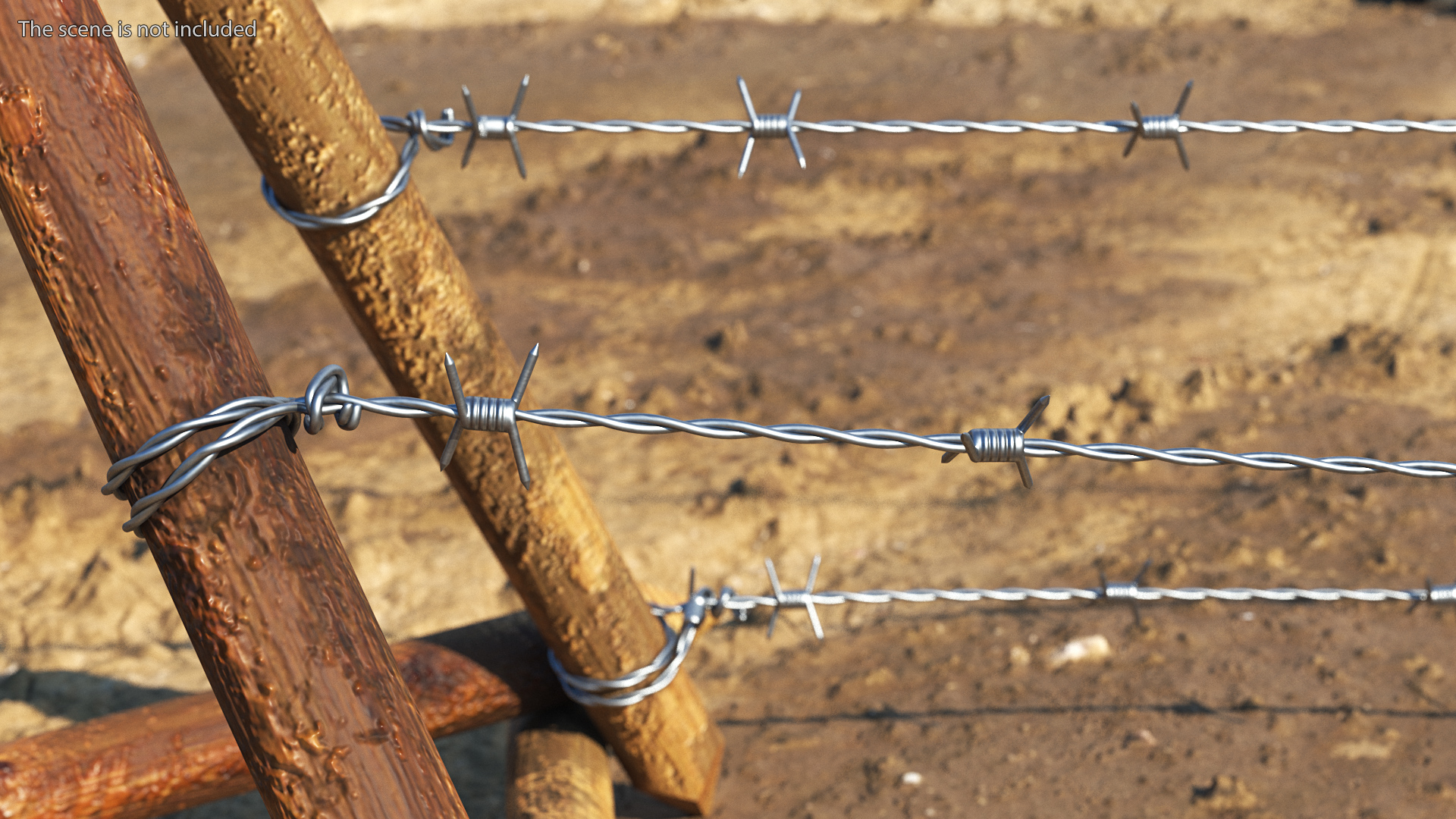 3D model Lapland Barbed Wire Fence