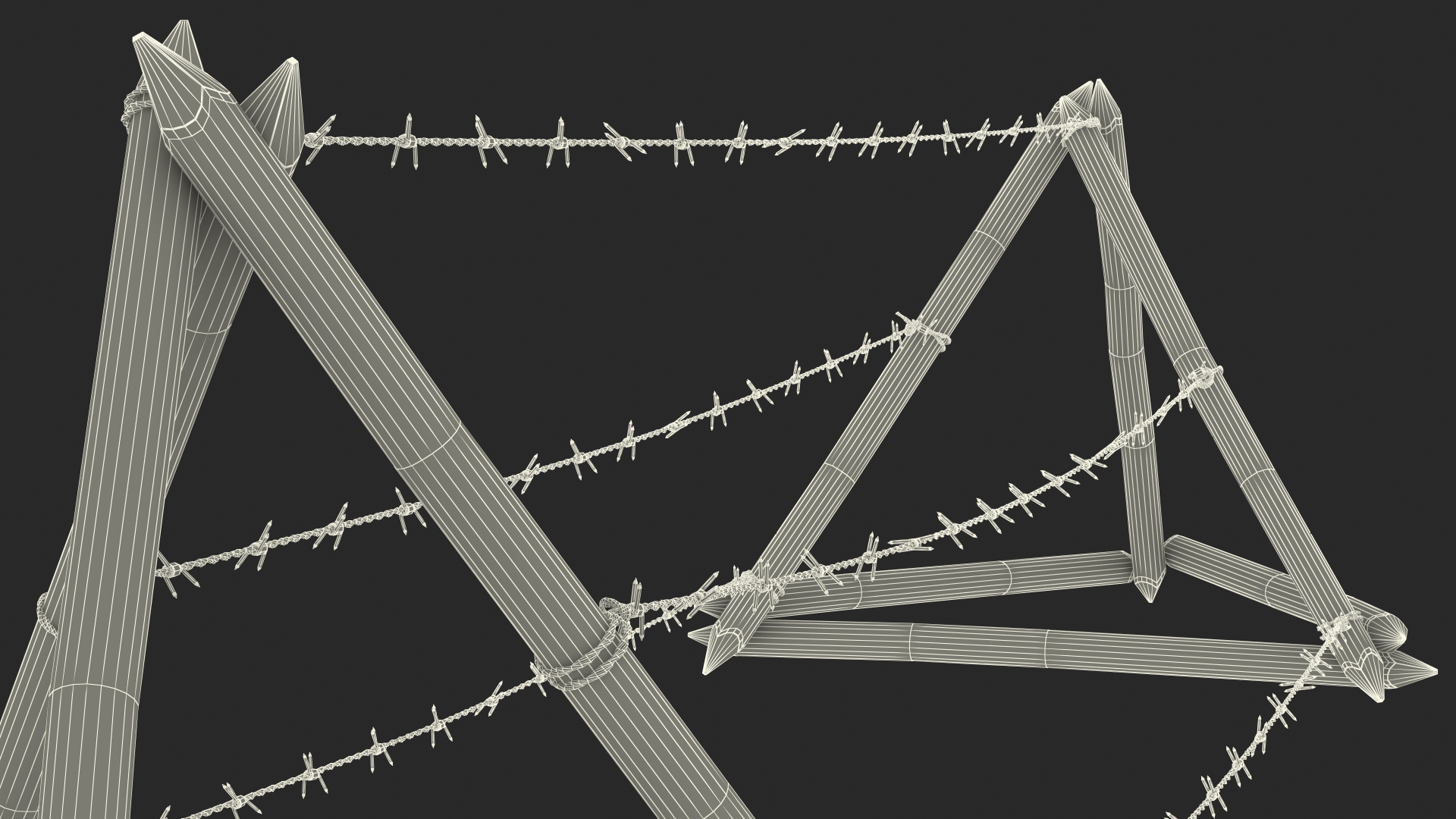 3D model Lapland Barbed Wire Fence