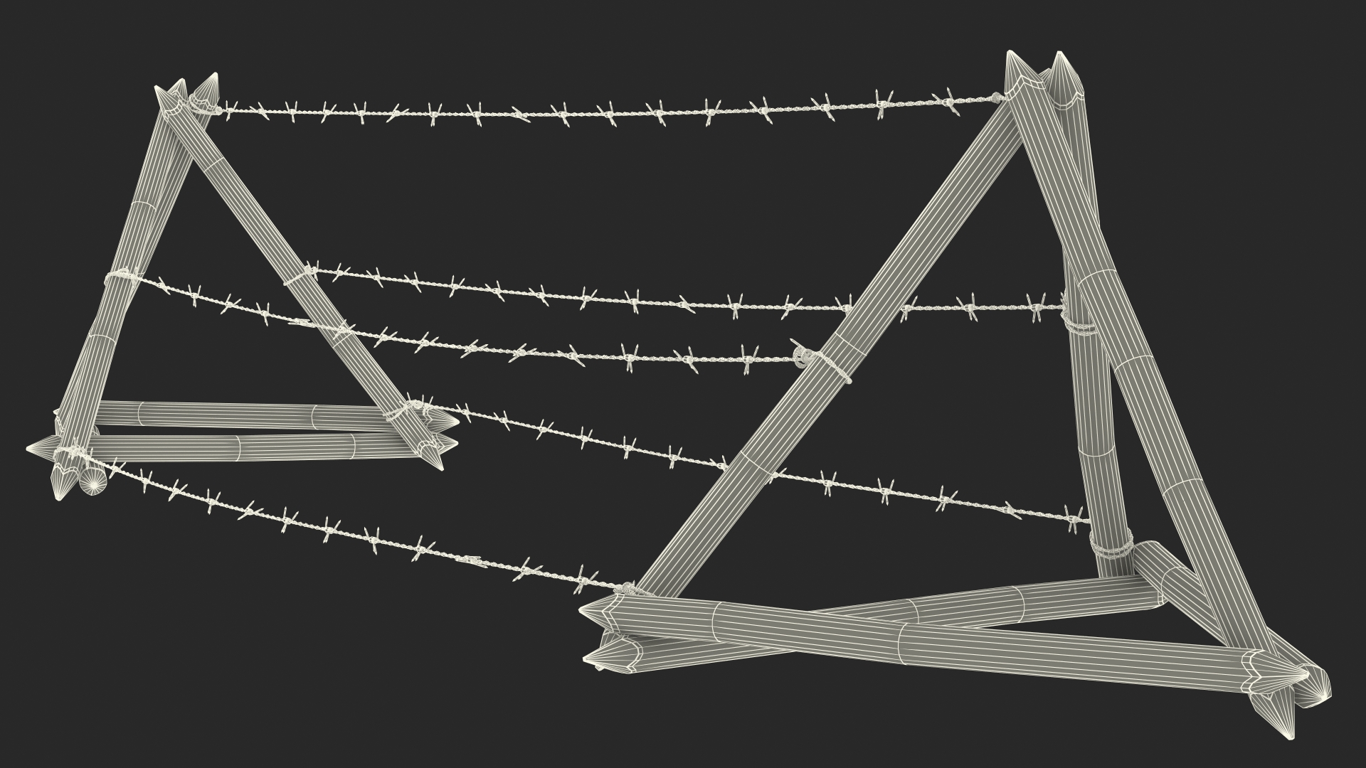 3D model Lapland Barbed Wire Fence
