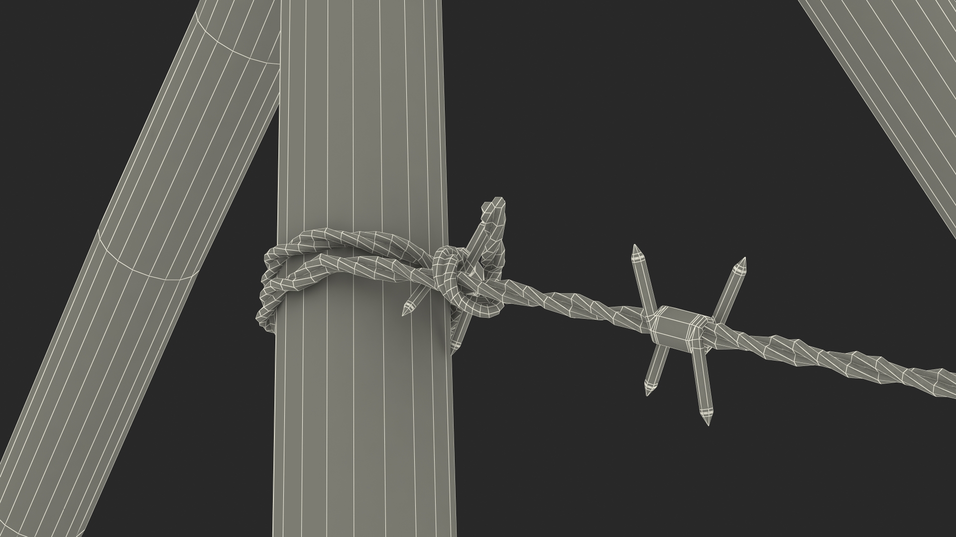 3D model Lapland Barbed Wire Fence