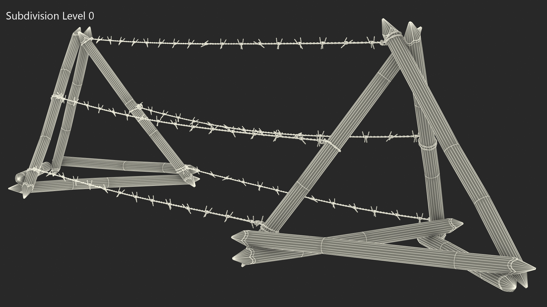 3D model Lapland Barbed Wire Fence