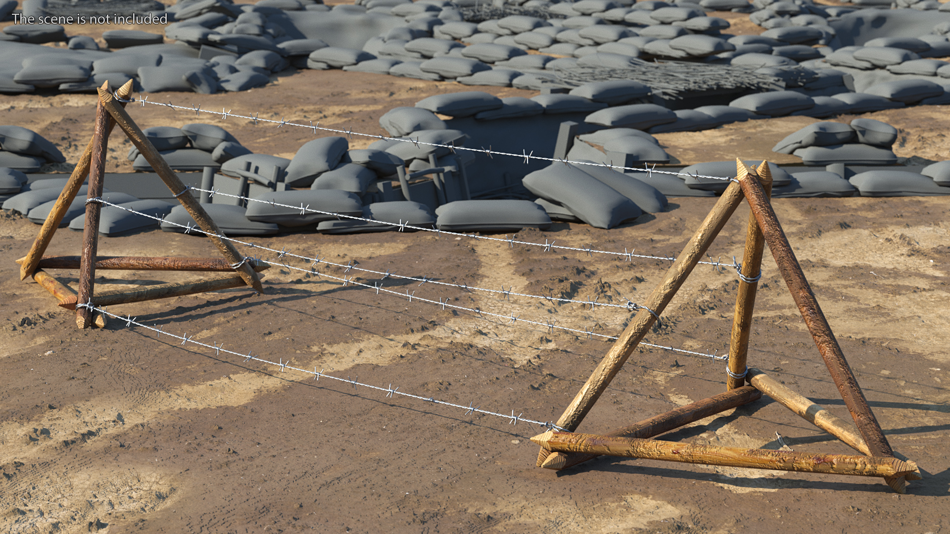 3D model Lapland Barbed Wire Fence