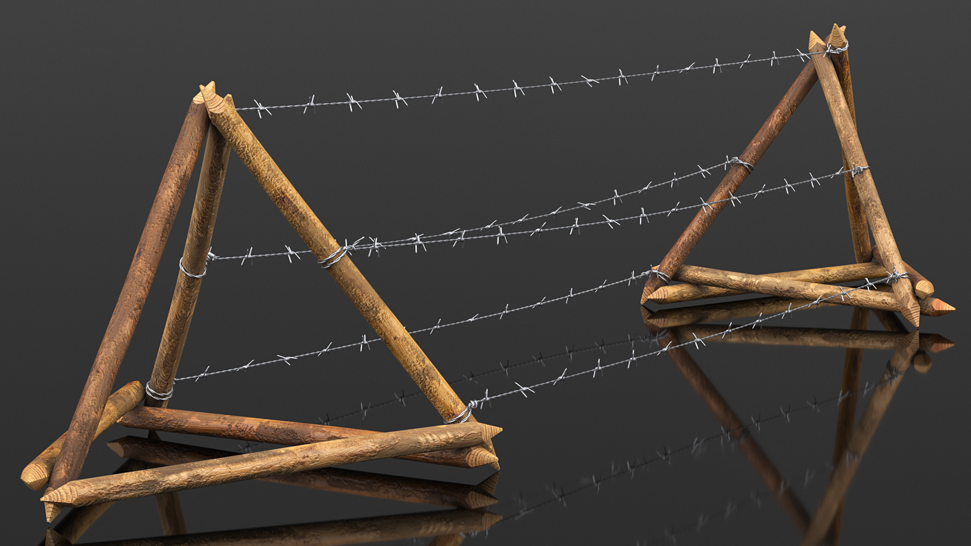 3D model Lapland Barbed Wire Fence