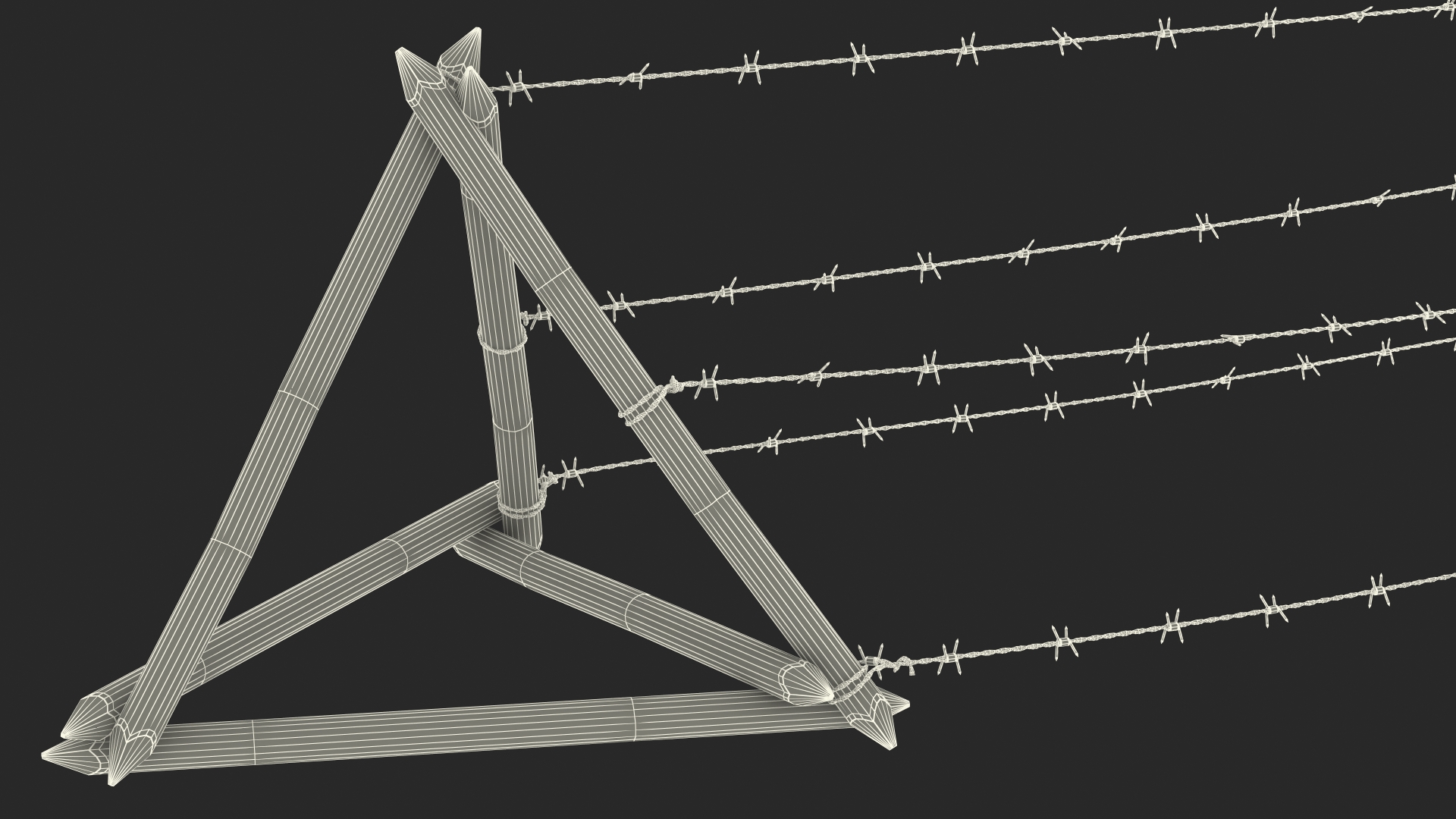 3D model Lapland Barbed Wire Fence