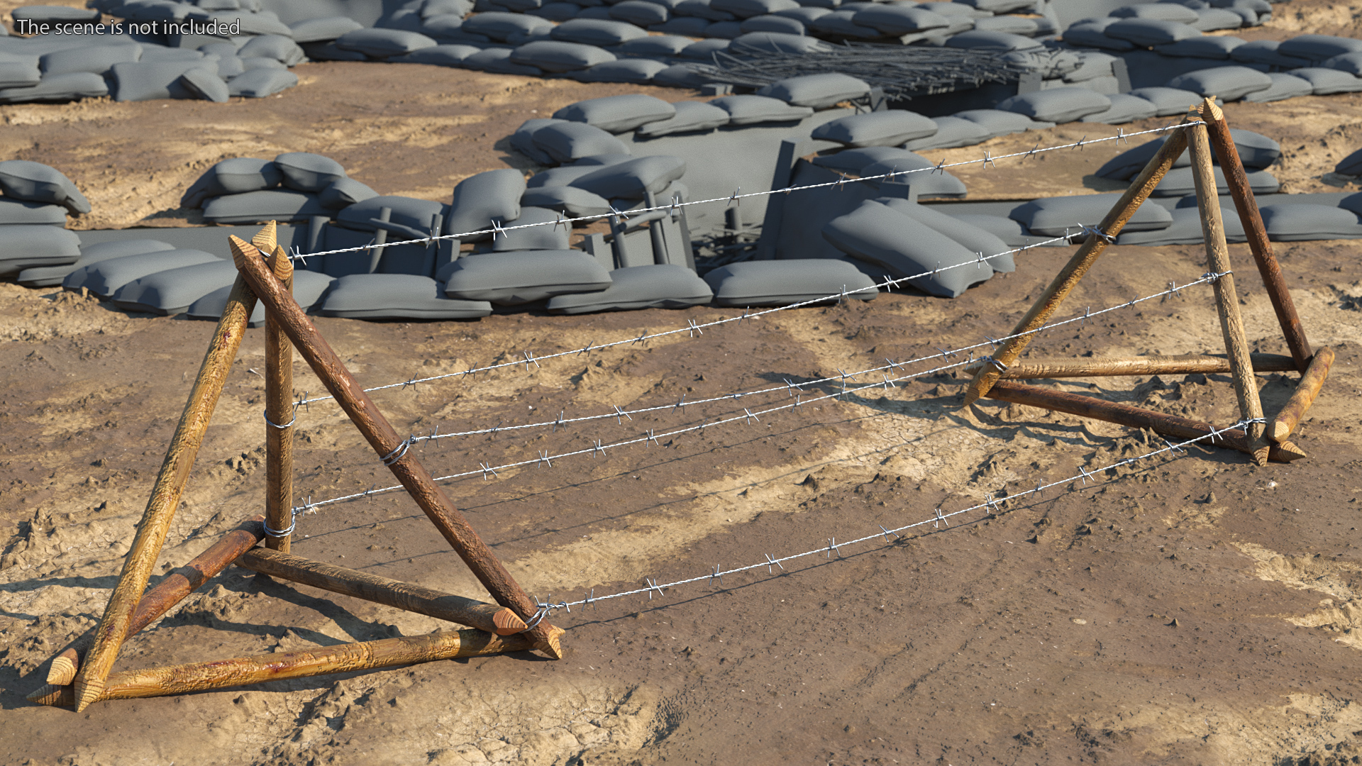 3D model Lapland Barbed Wire Fence