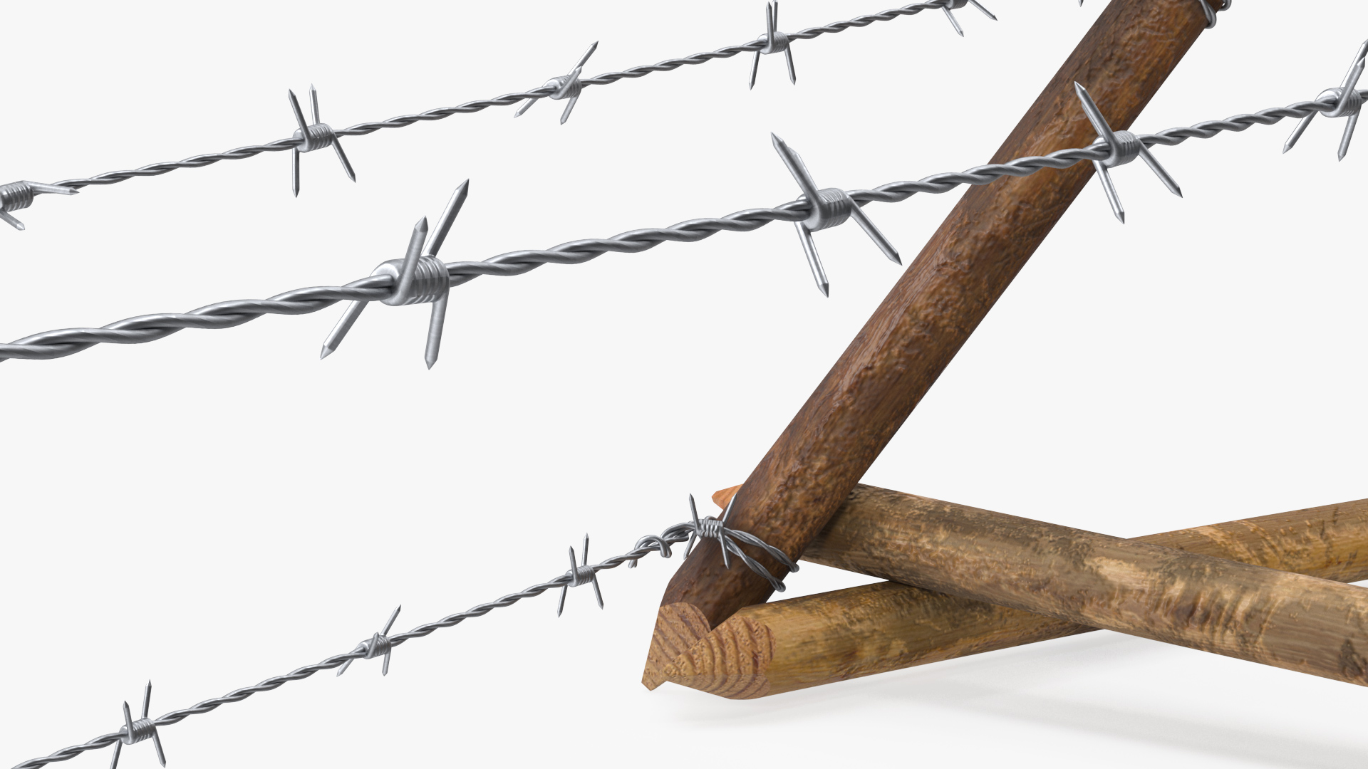 3D model Lapland Barbed Wire Fence