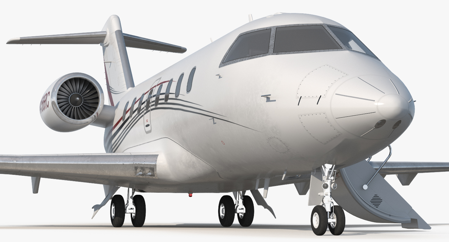 3D model Bombardier Challenger 604 Business Jet Generic 2 Rigged