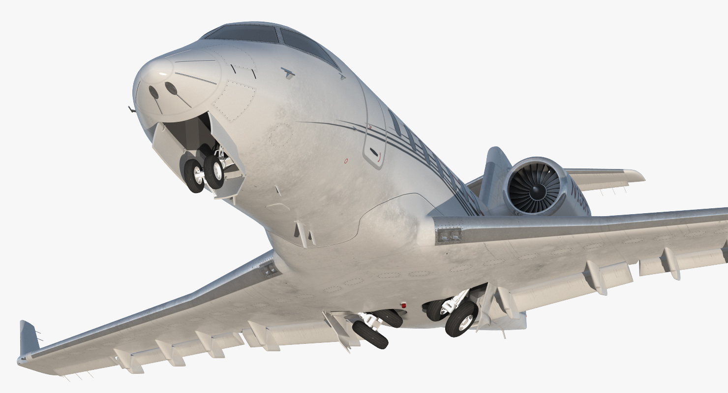 3D model Bombardier Challenger 604 Business Jet Generic 2 Rigged