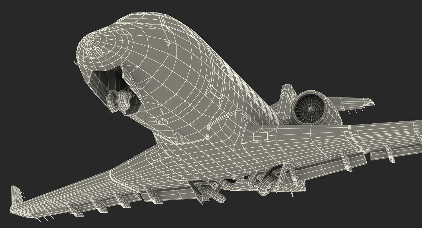 3D model Bombardier Challenger 604 Business Jet Generic 2 Rigged