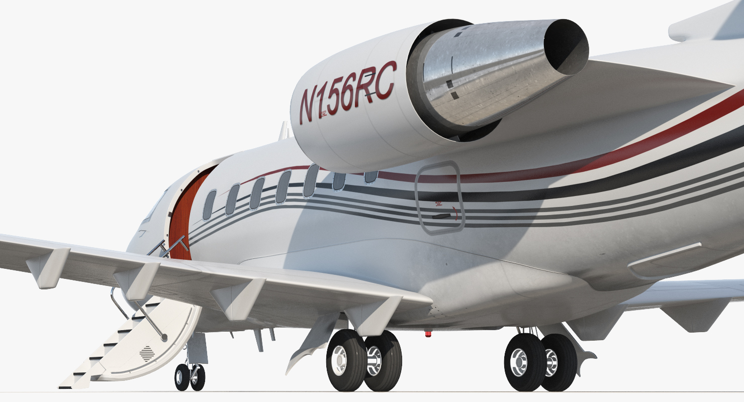 3D model Bombardier Challenger 604 Business Jet Generic 2 Rigged