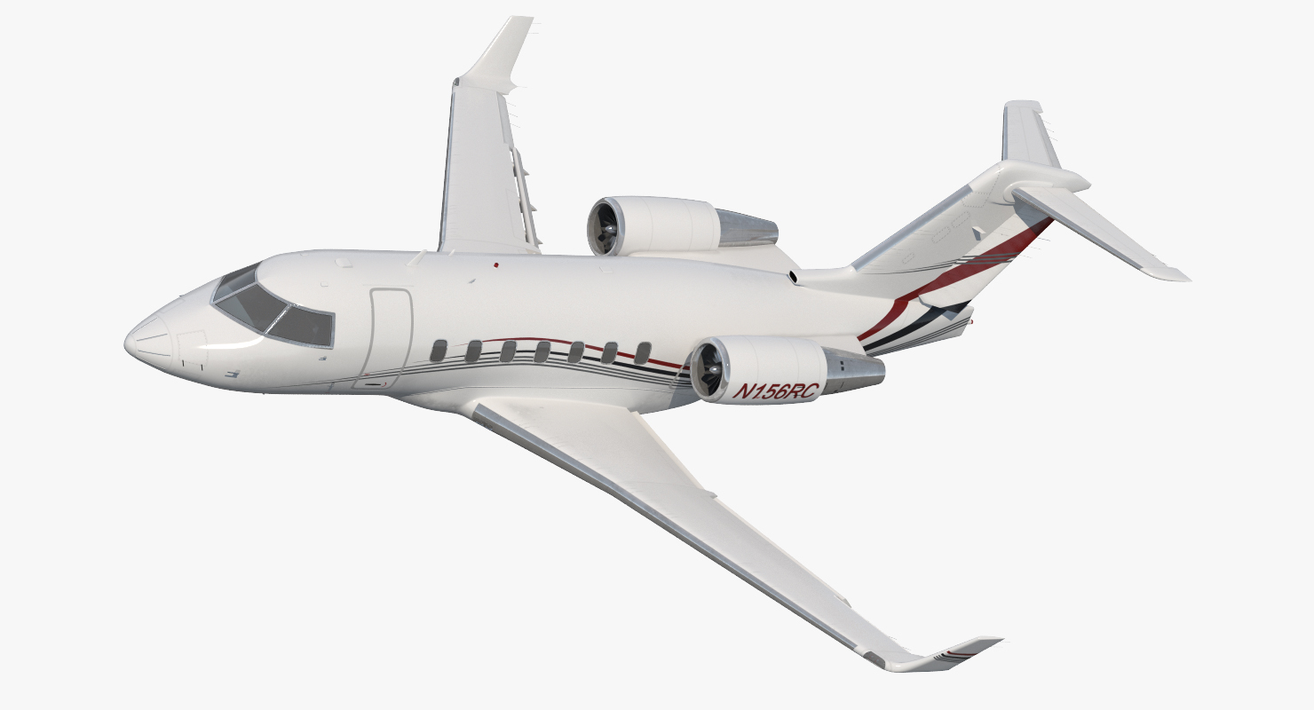 3D model Bombardier Challenger 604 Business Jet Generic 2 Rigged
