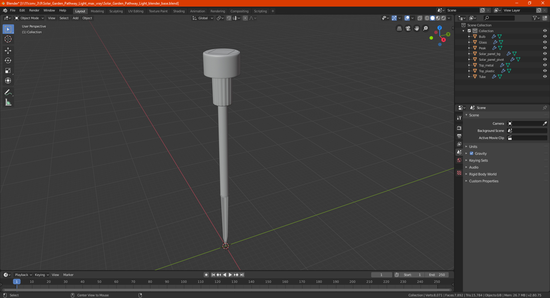 3D Solar Garden Pathway Light