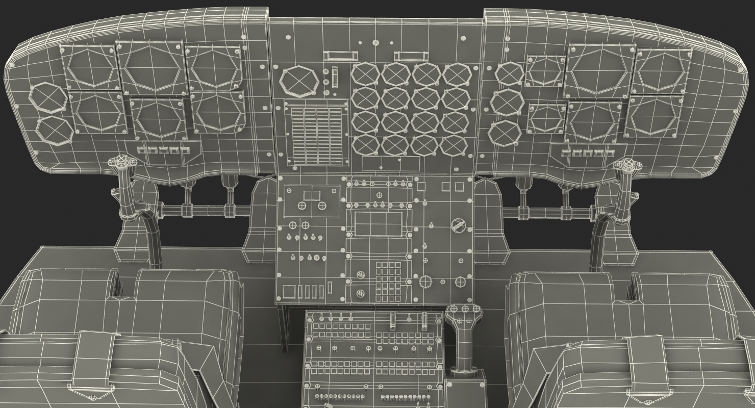 Heavy Helicopter Cockpit 3D model