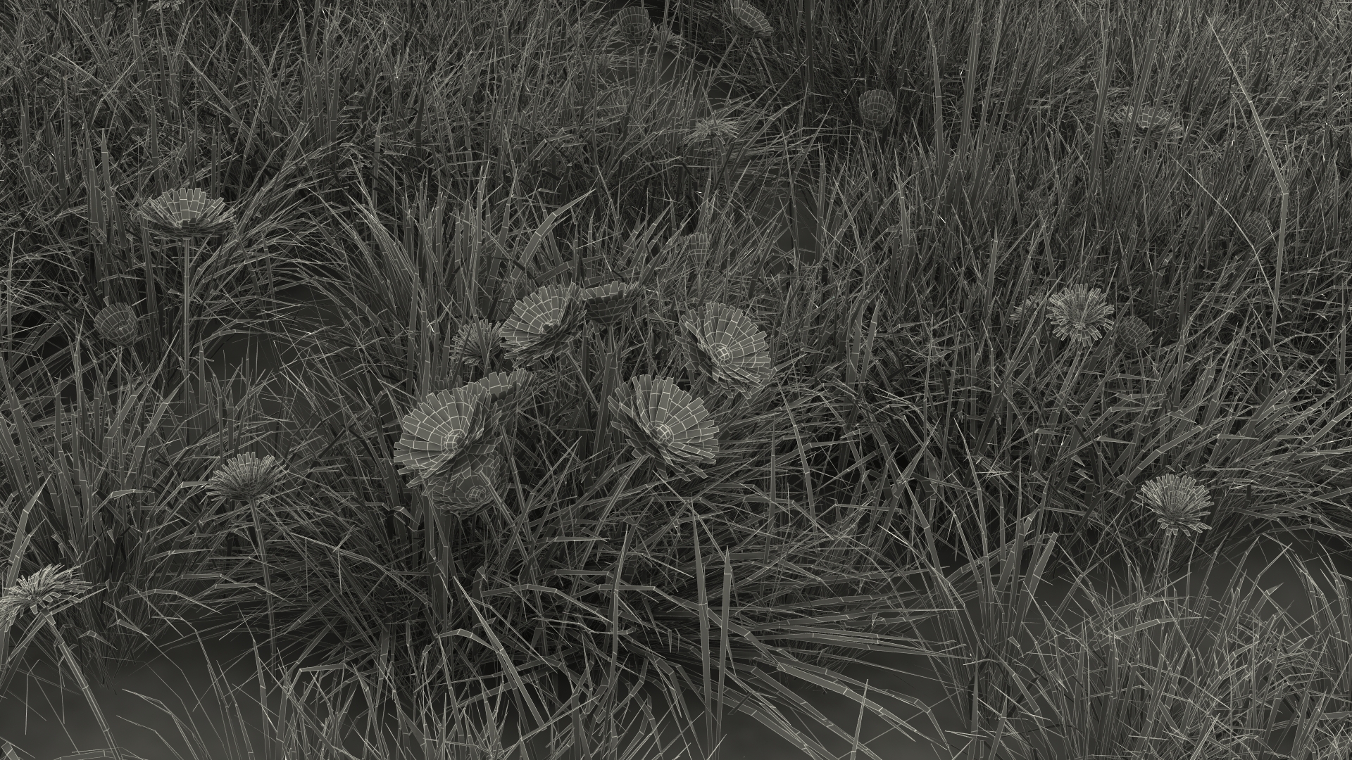 3D Pony with Long Mane Grazing in a Meadow Fur model