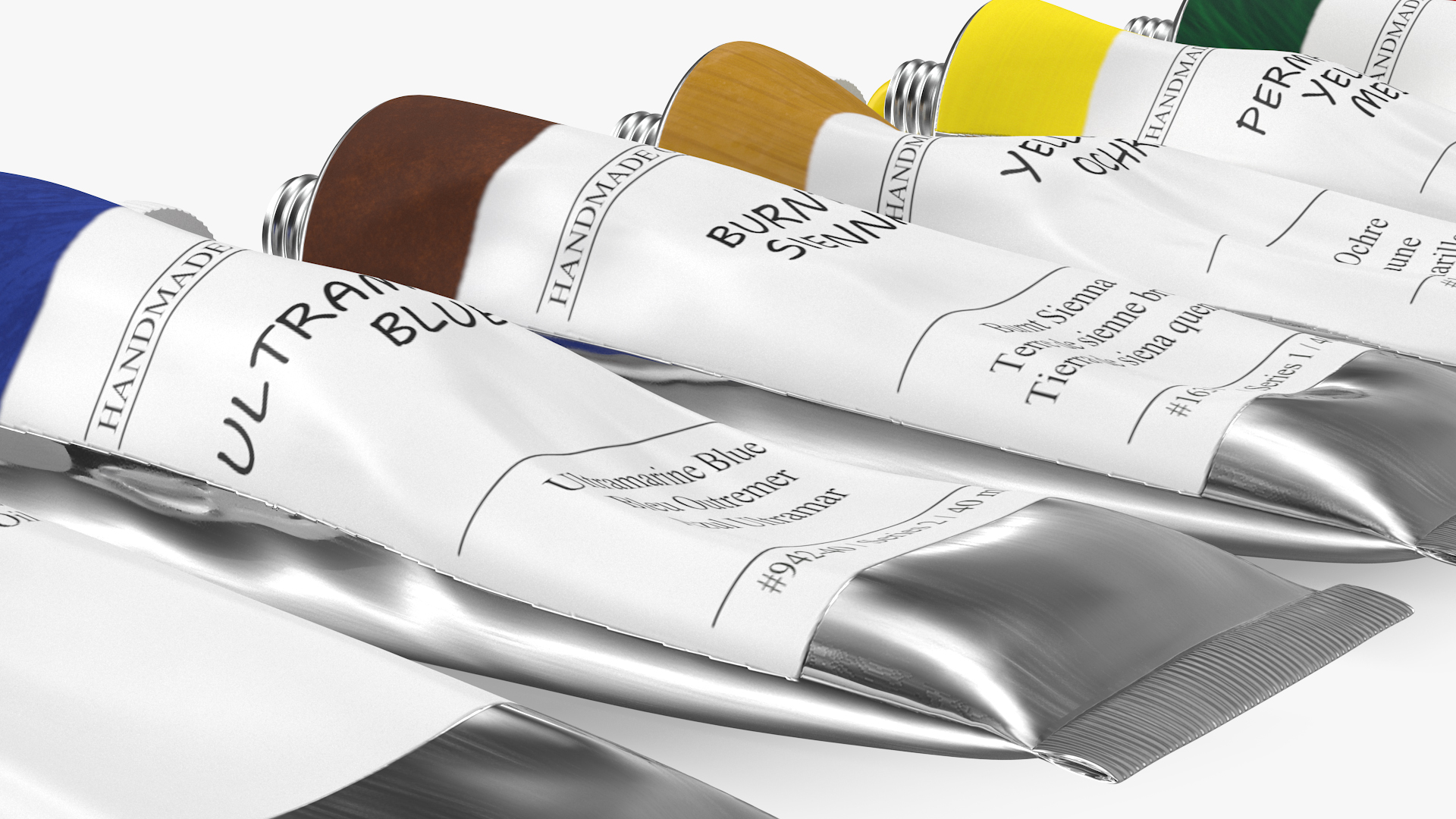 Spilled Oil Paint Tubes Set 3D