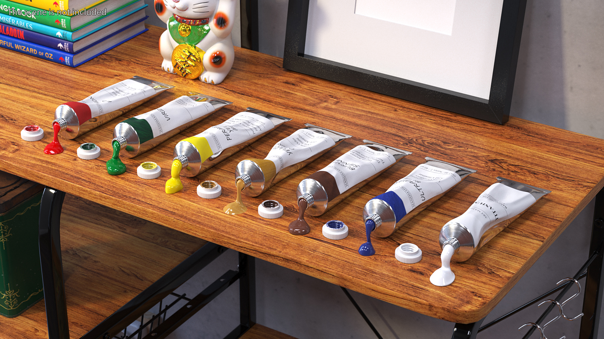 Spilled Oil Paint Tubes Set 3D