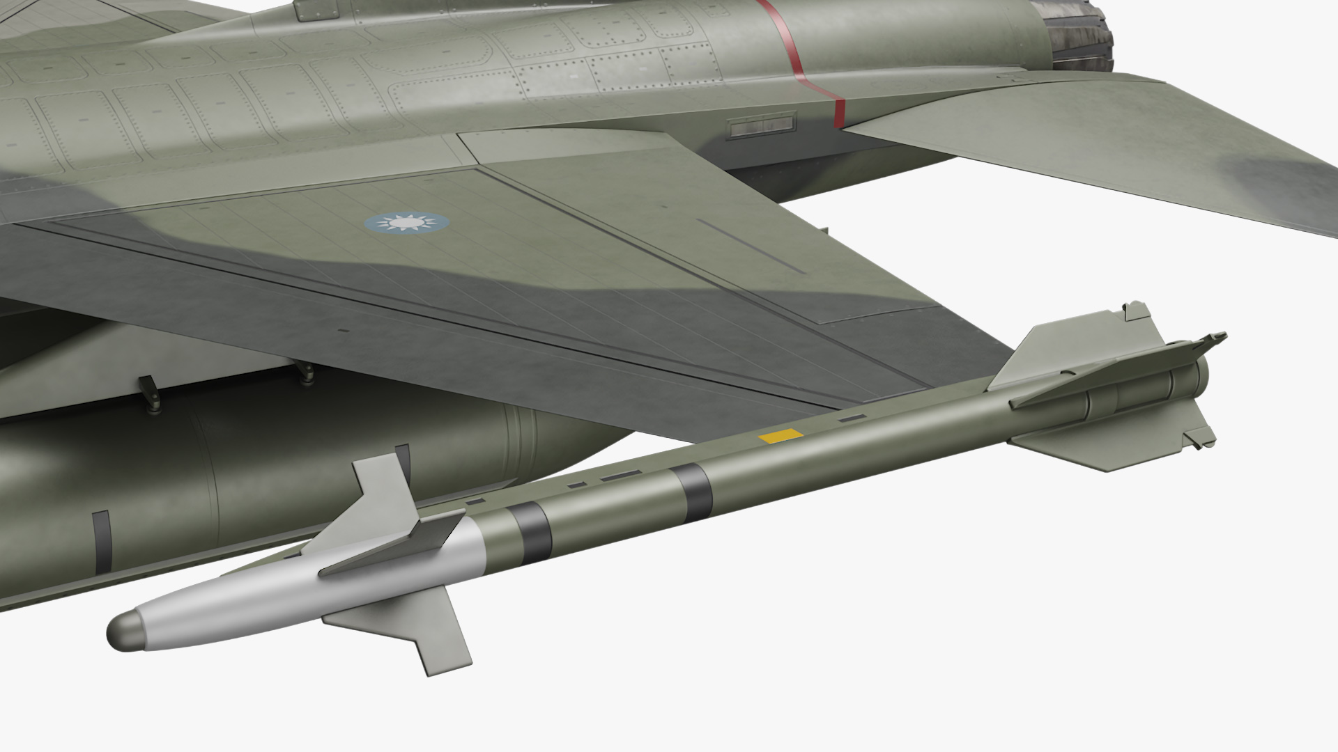 AIDC F-CK-1 Ching-Kuo Fighter Jet Green 3D model